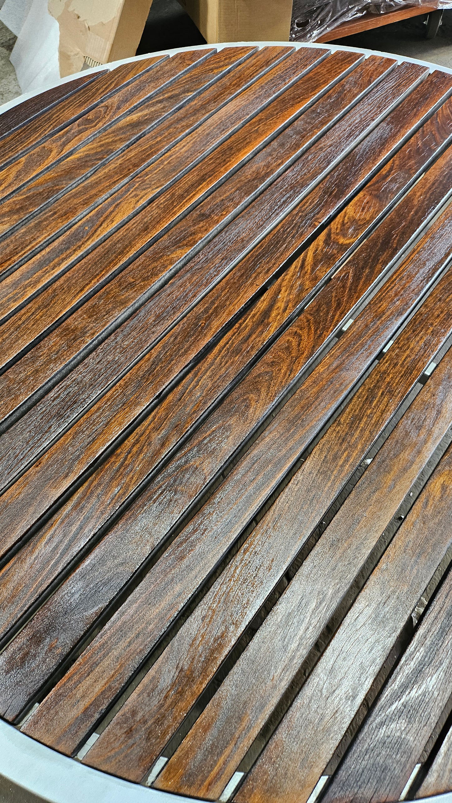 Modern Outdoor Etra Round Coffee Table and 3 Club Chairs