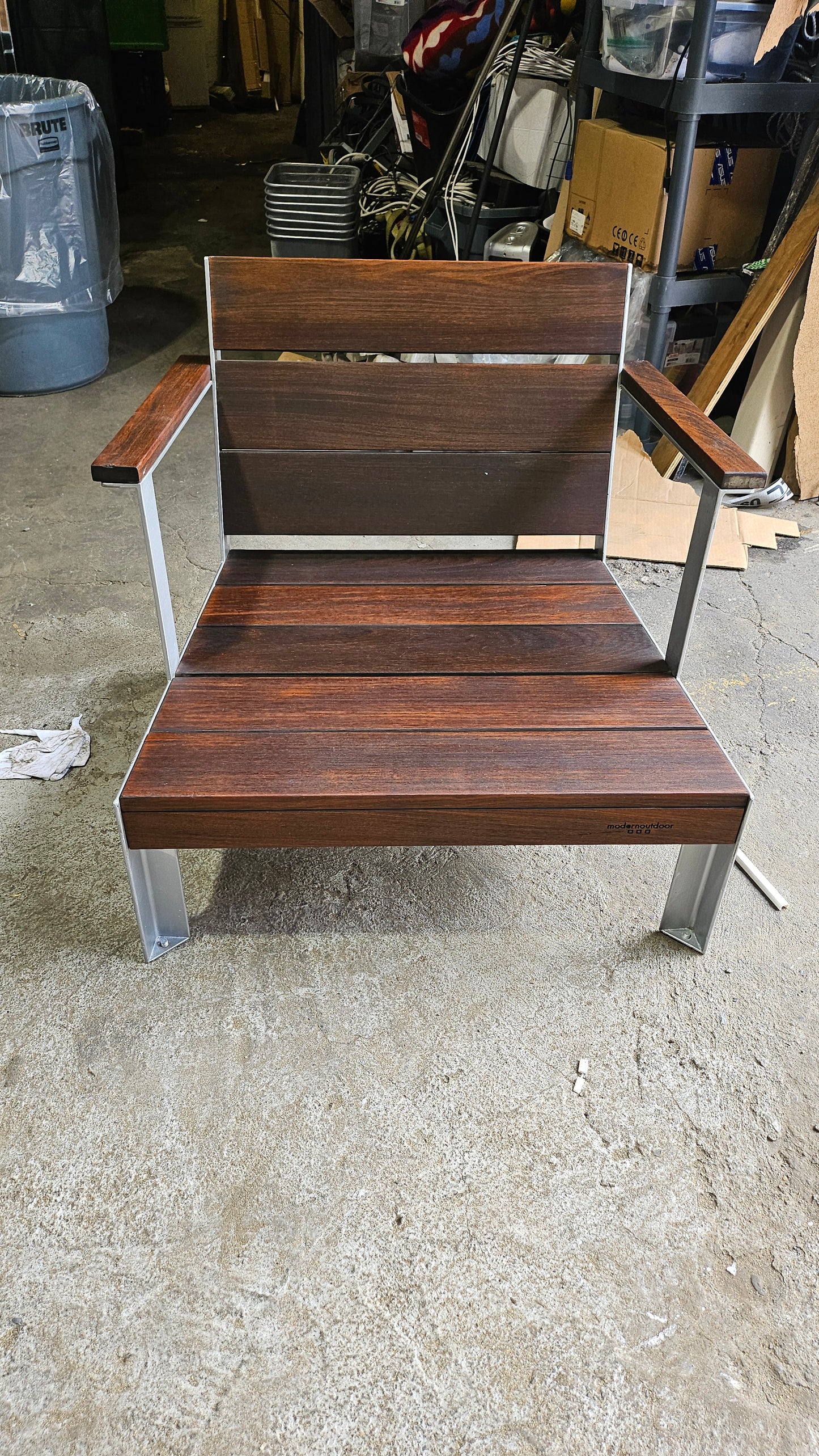 Modern Outdoor Etra Square Coffee Table and 2 Club Chairs