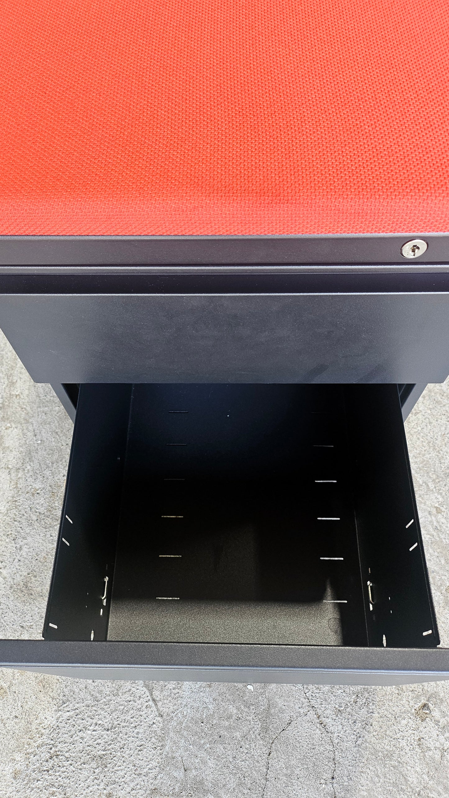 Herman Miller Meridian Mobile Pedestal with Red Cushion