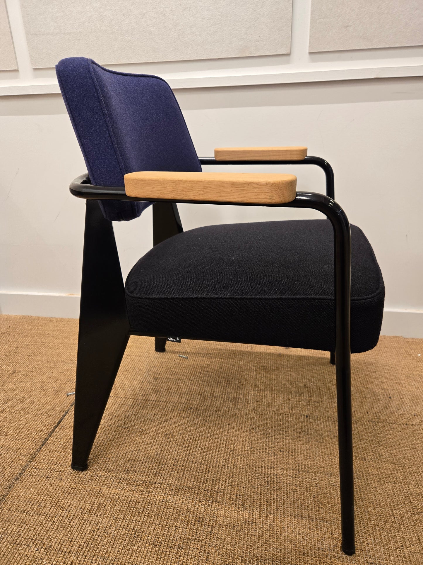 Vitra Jean Prouve Fauteuil Direction Armchair in Blue