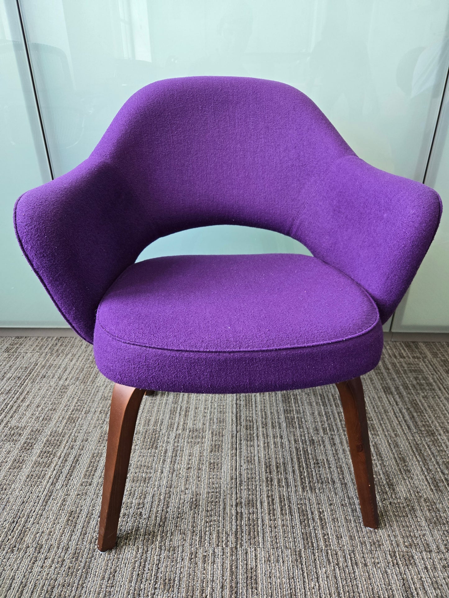 Rove Concepts Executive Armchair with Wood Legs in Purple