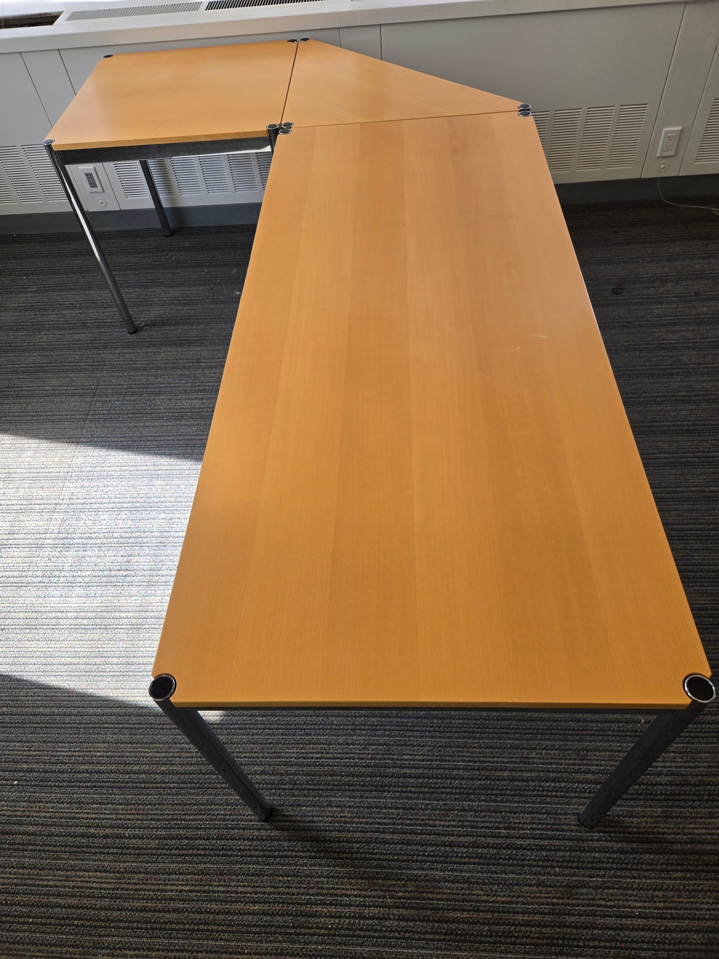 USM Haller Corner Table in Natural Beech Veneer