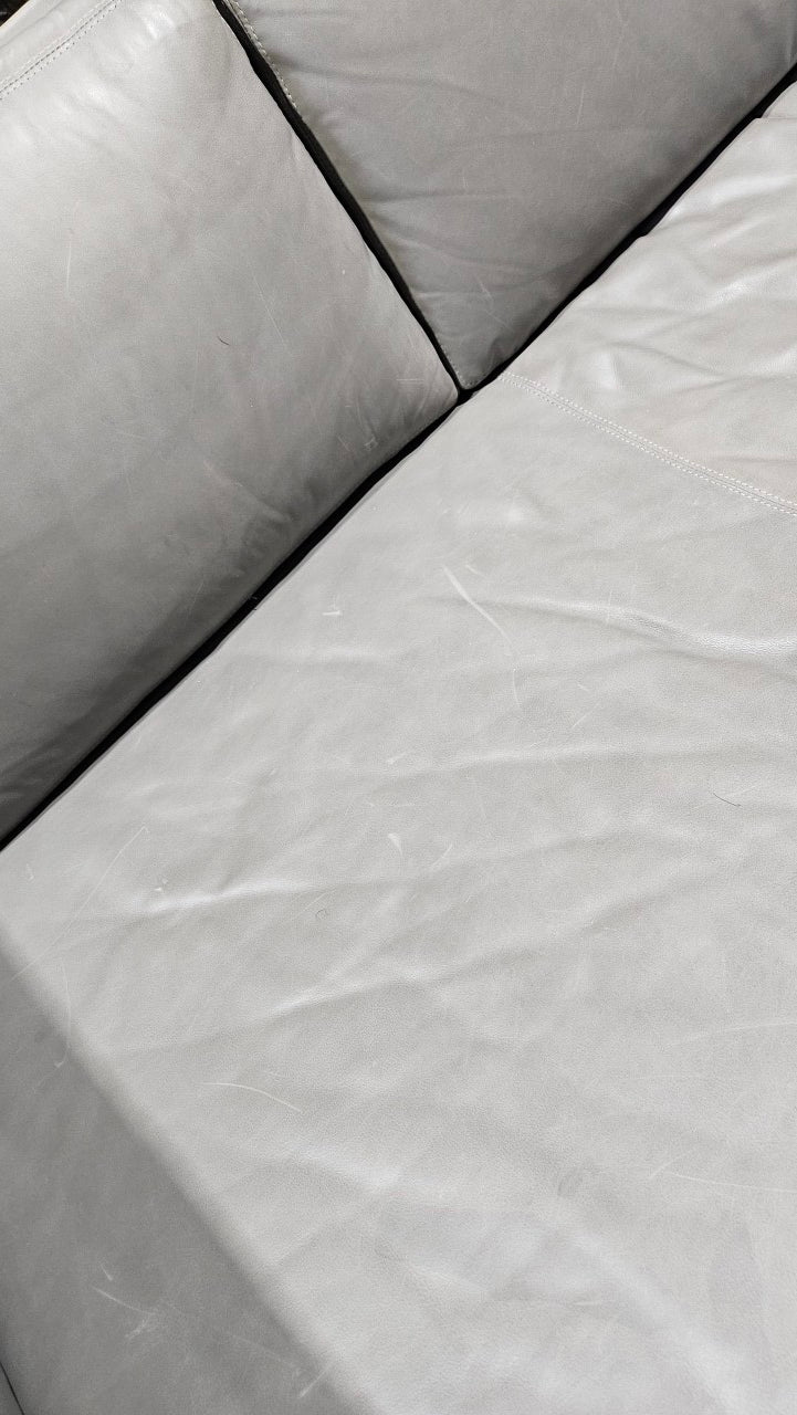 Restoration Hardware Cloud 10x3.5-ft Grey Leather Sofa (with Arms)