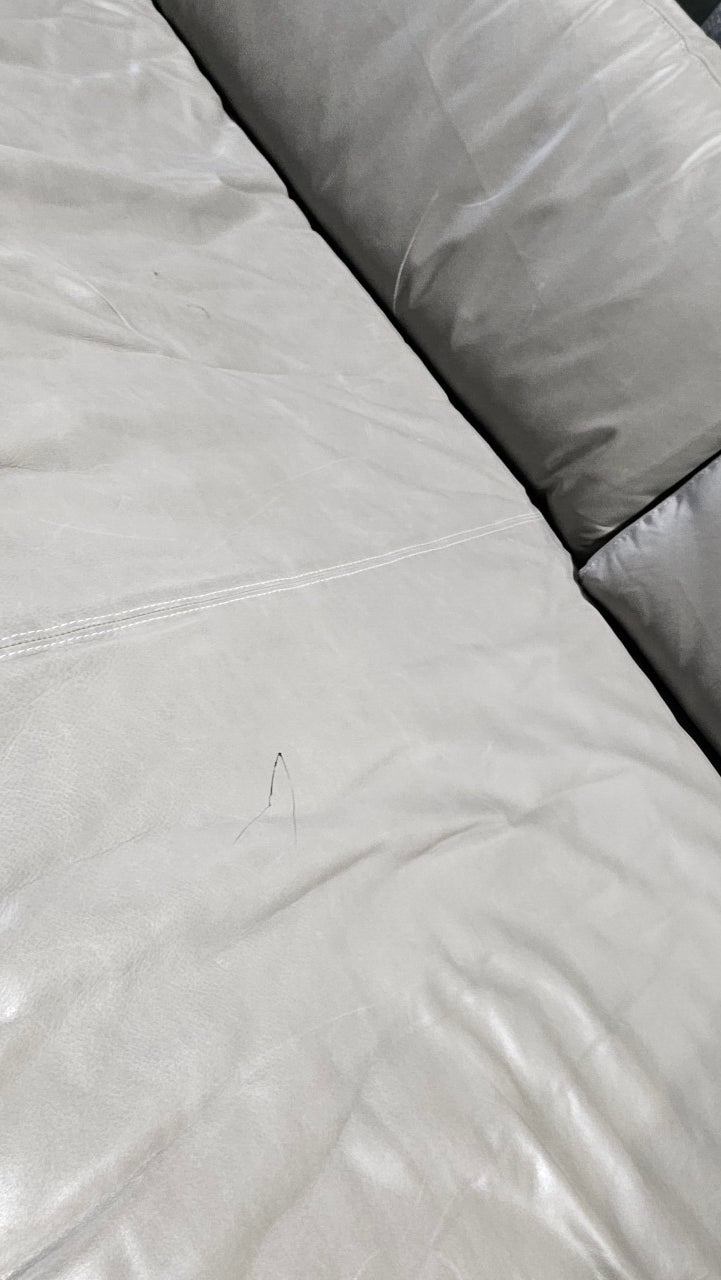 Restoration Hardware Cloud 10x3.5-ft Grey Leather Sofa (with Arms)