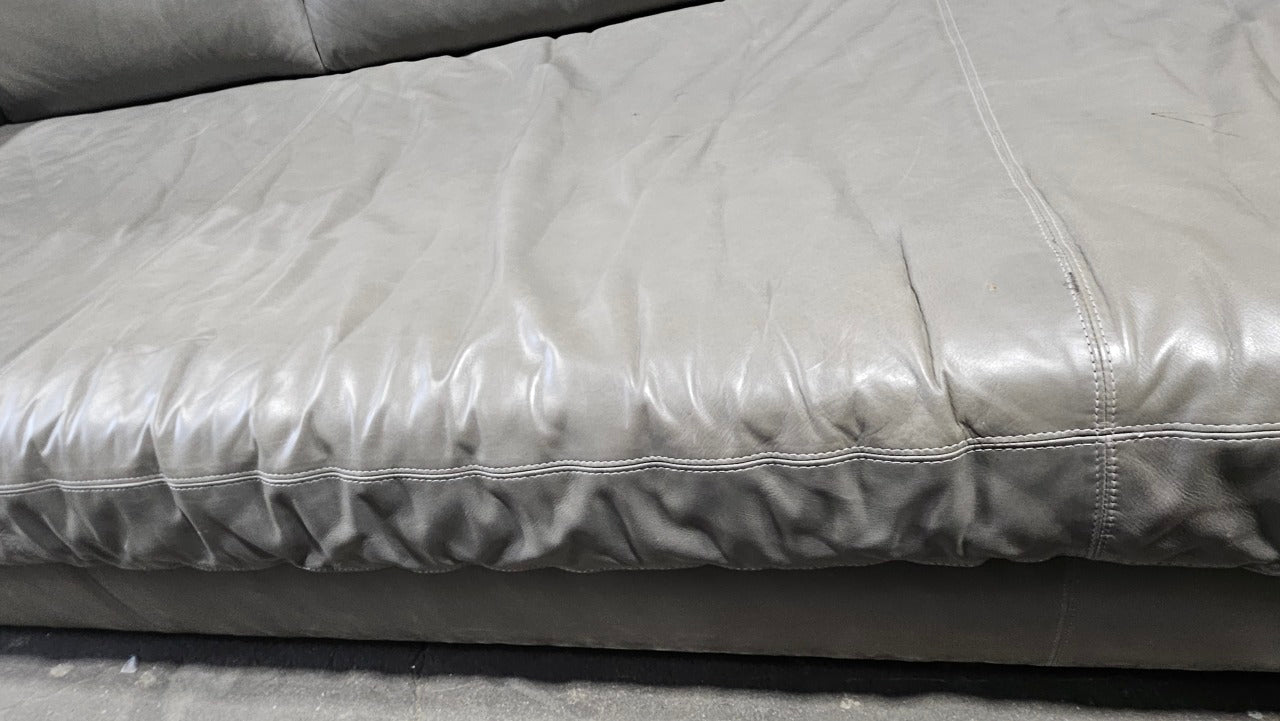 Restoration Hardware Cloud 10x3.5-ft Grey Leather Sofa (with Arms)