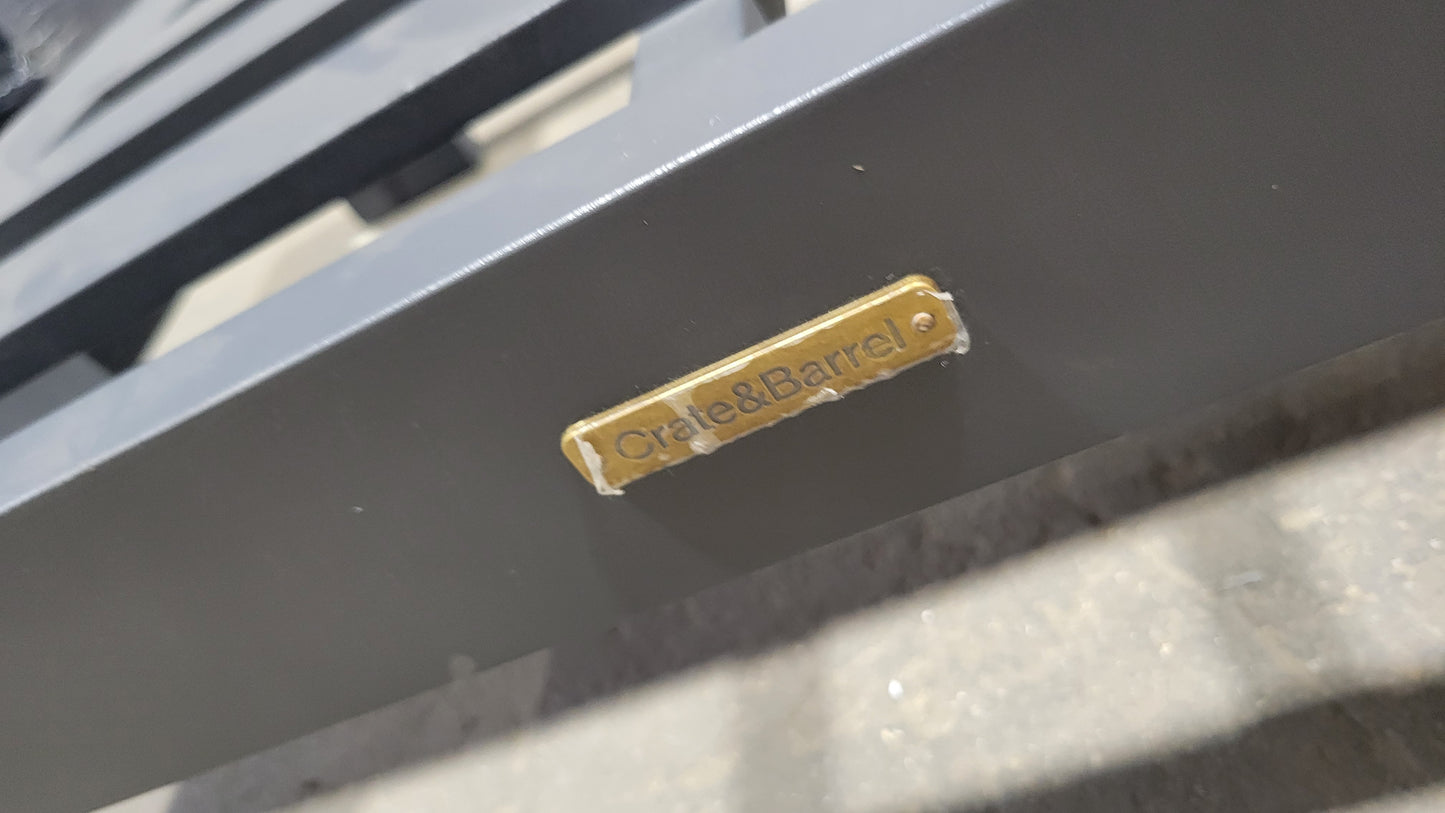 Crate & Barrel Walker Metal Outdoor Ottoman