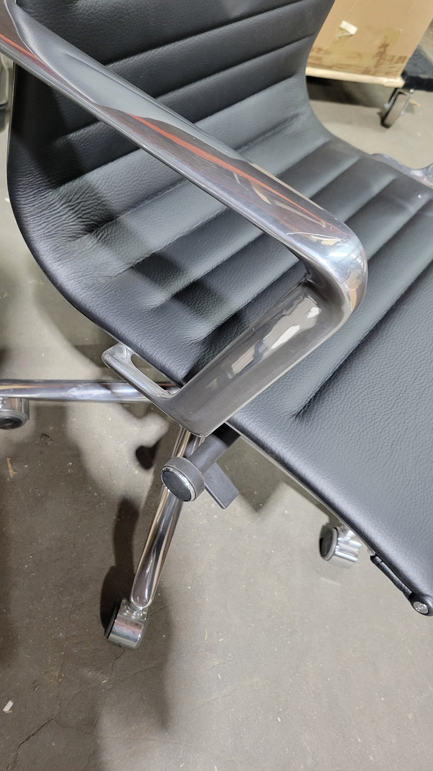 ICF Una Management Low Back Chair in Black Leather (New)