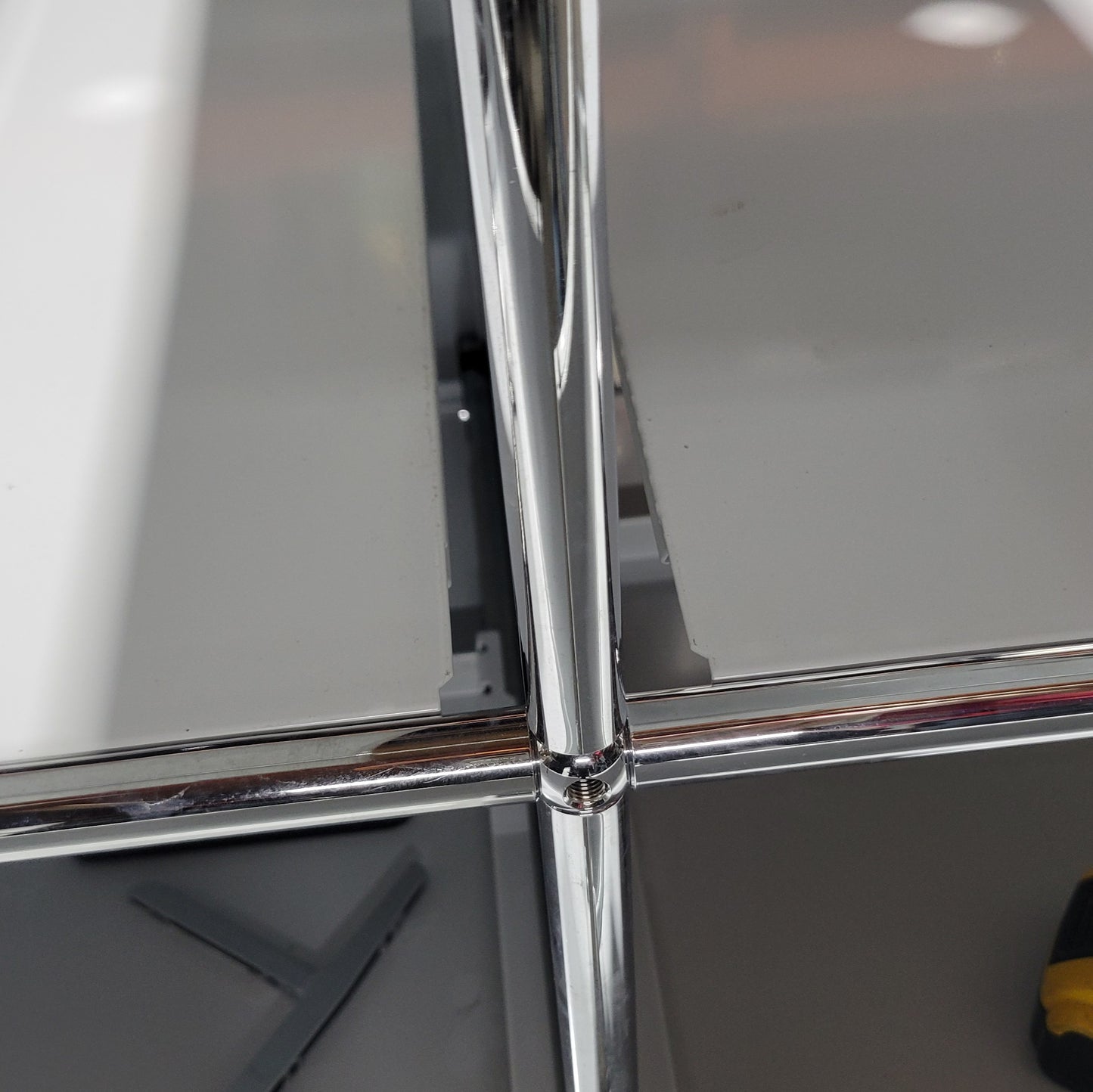 USM Haller Console / Cabinet with Pull-Out Desk and 2 Drawers in Light Grey