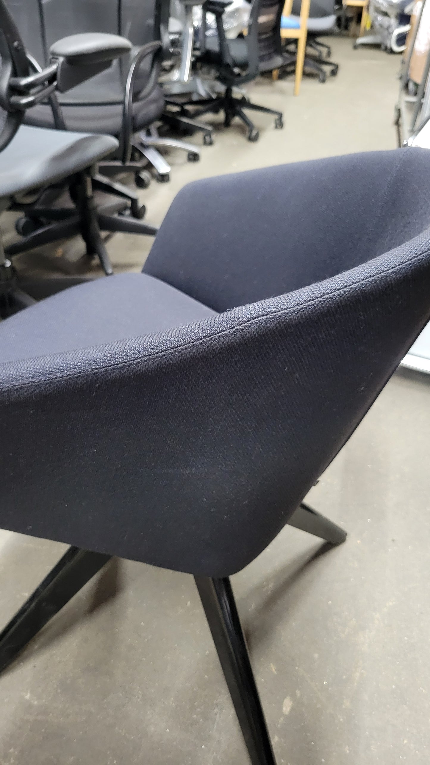 Andreu World Brandy (BU3017) Swivel Lounge Chair in Dark Grey Fabric