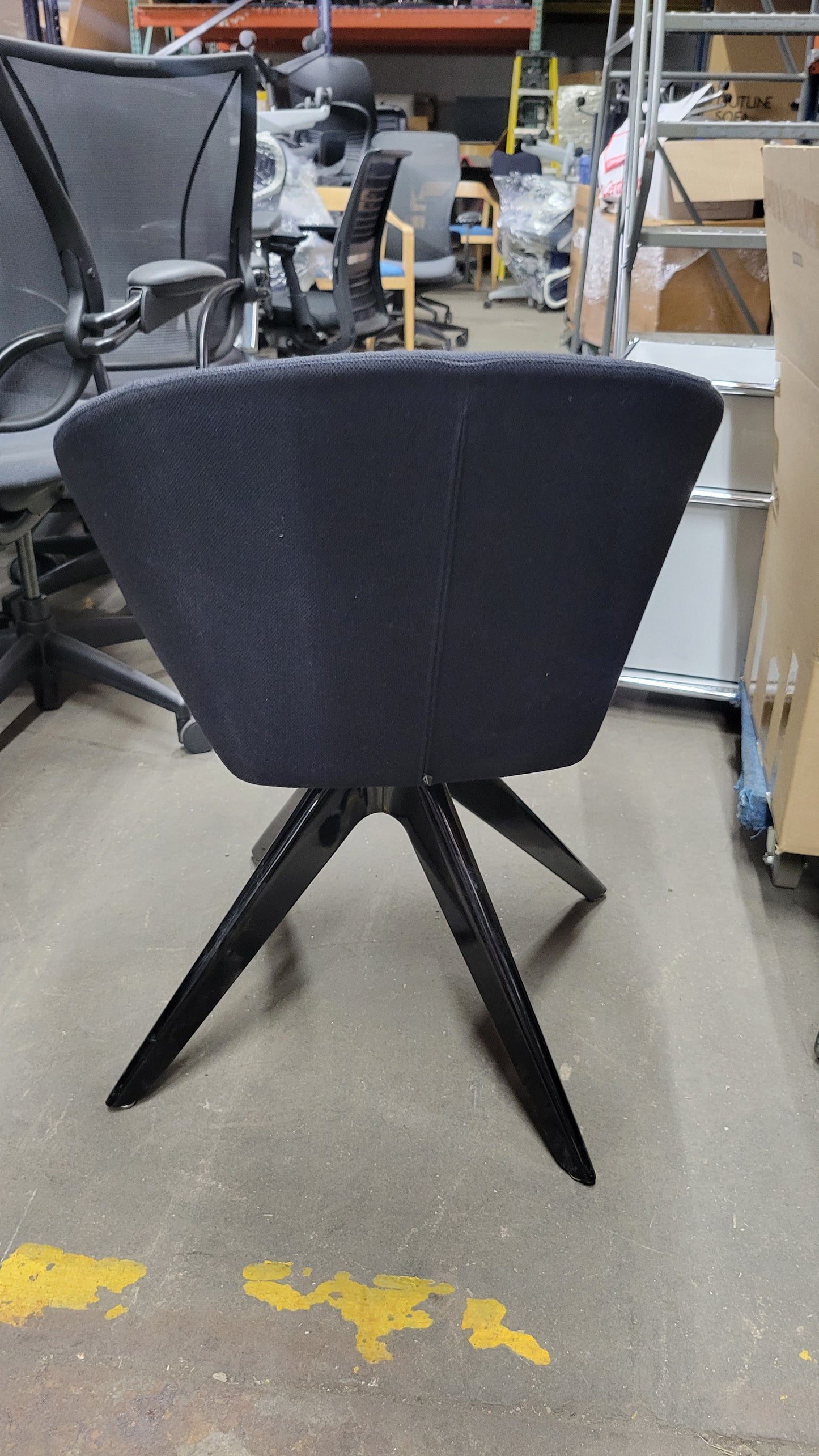 Andreu World Brandy (BU3017) Swivel Lounge Chair in Dark Grey Fabric