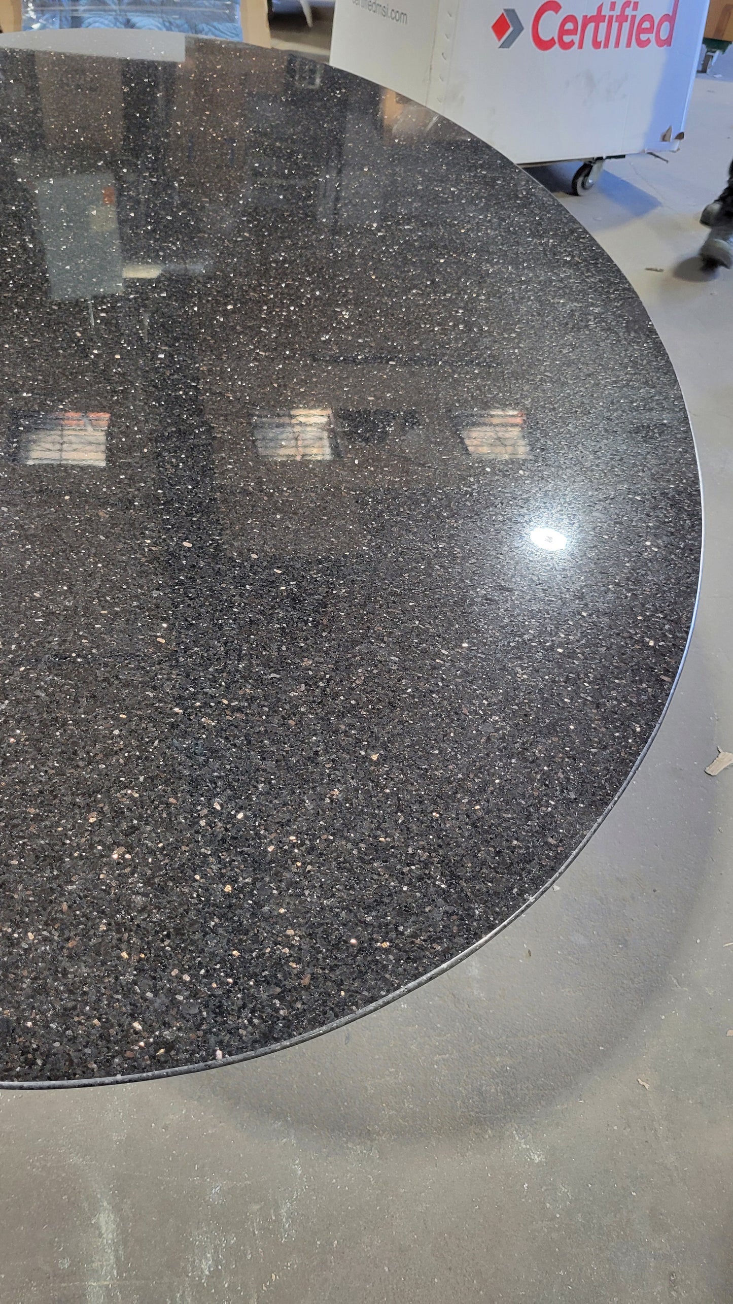 West Elm 6-ft Oval Tulip Dining Table with Black Stone Top