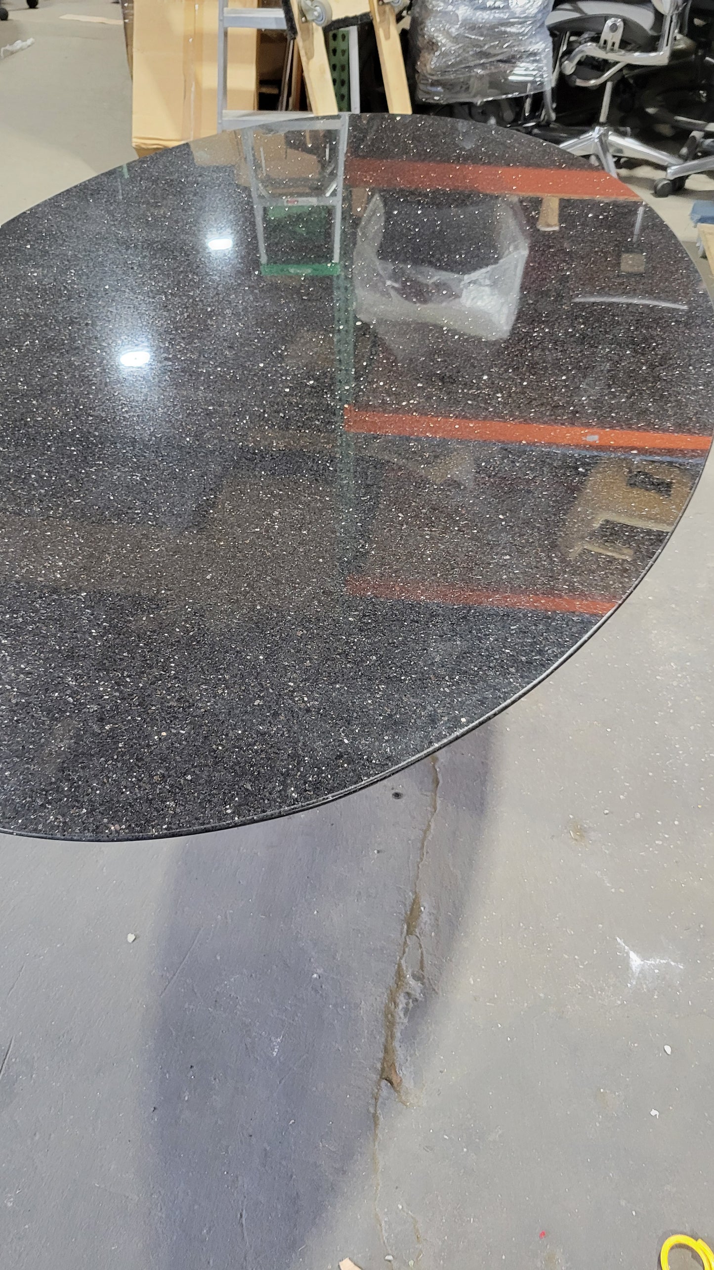 West Elm 6-ft Oval Tulip Dining Table with Black Stone Top