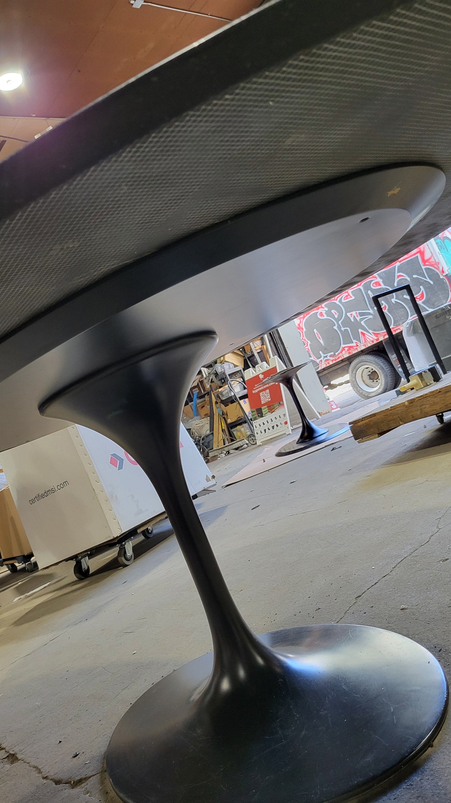 West Elm 6-ft Oval Tulip Dining Table with Black Stone Top