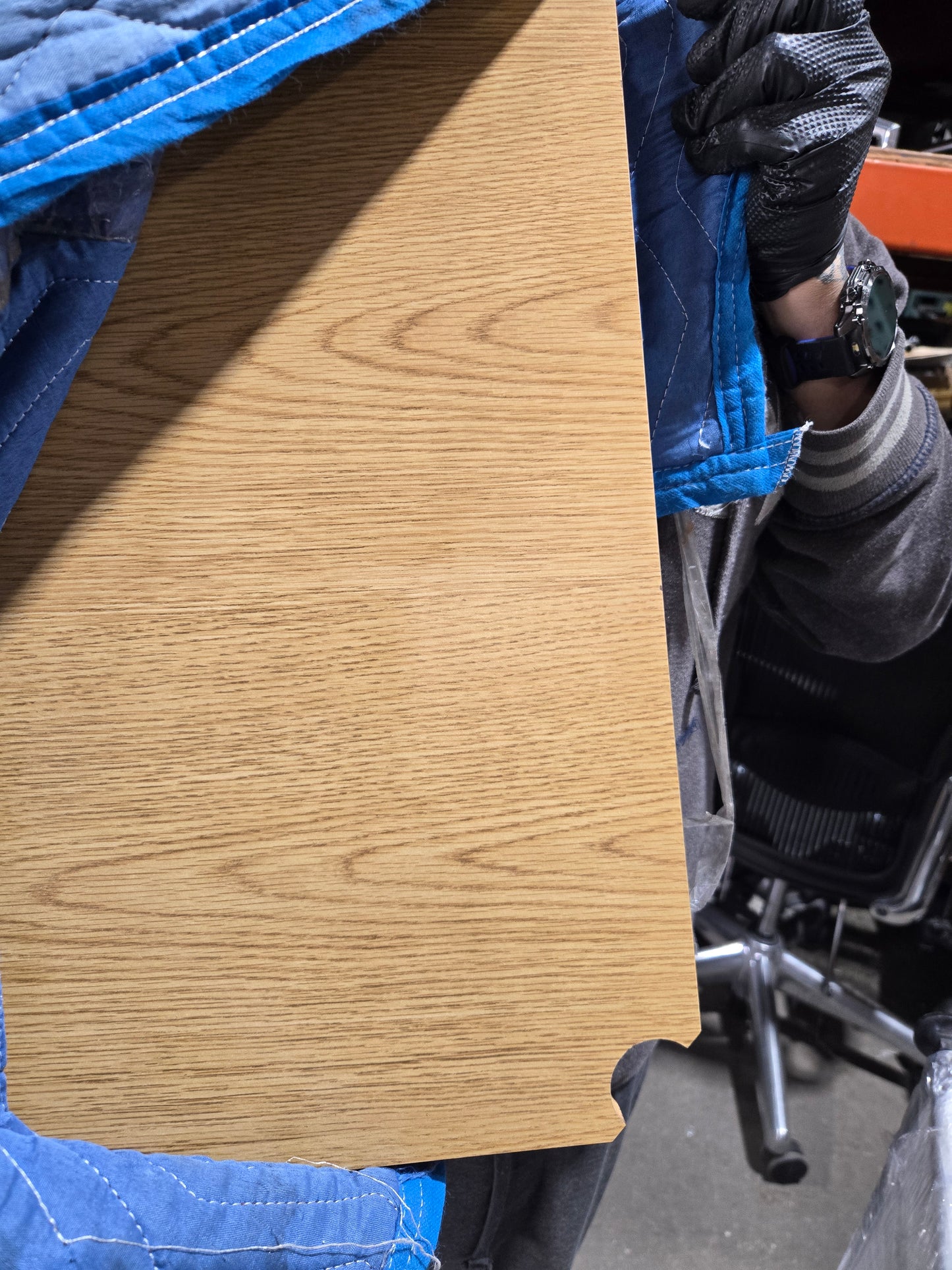 USM Haller T59 30x59-in Desk-Table in Wood Grain