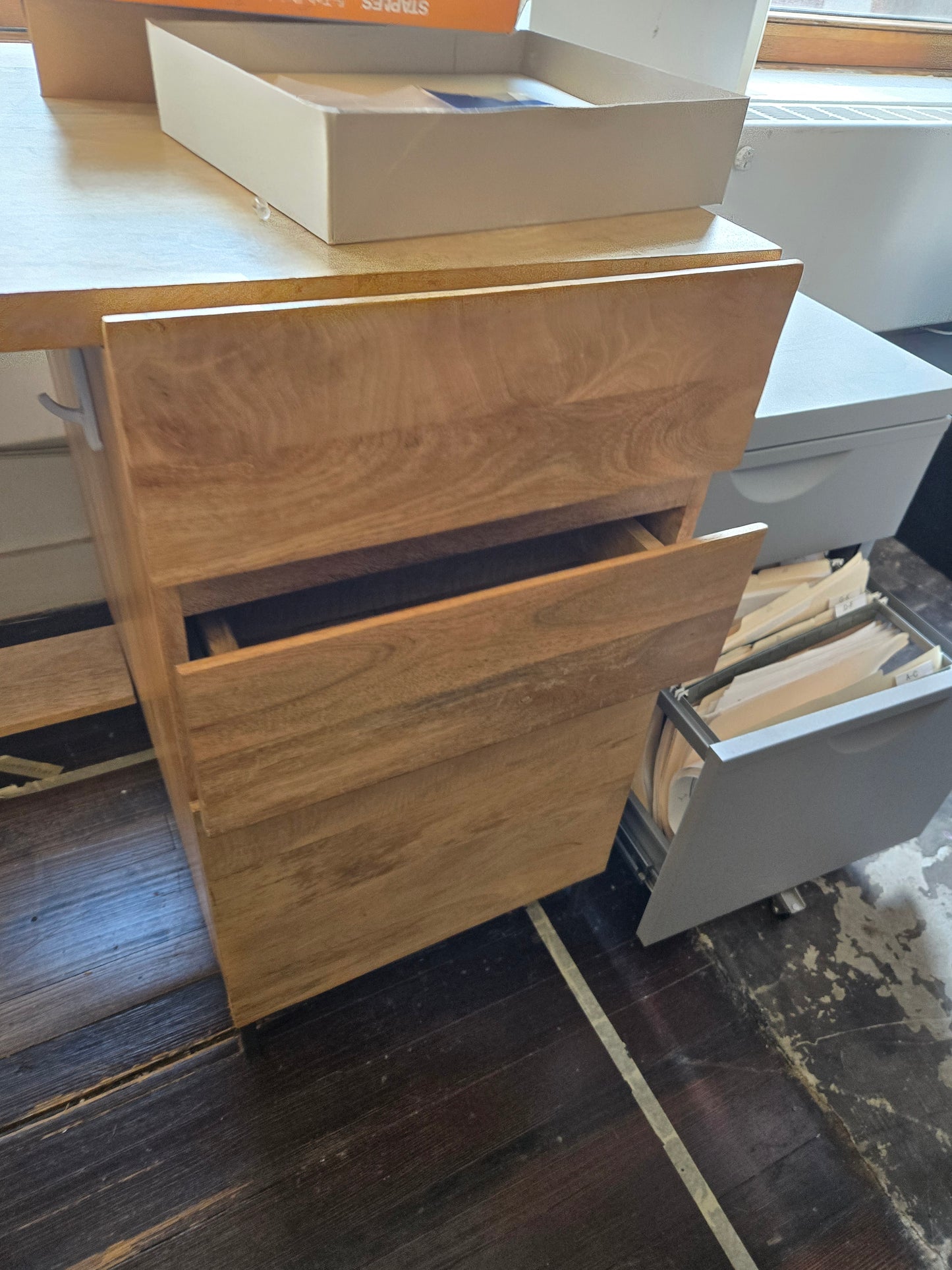 West Elm Industrial Modular 64-in Desk with File Cabinet