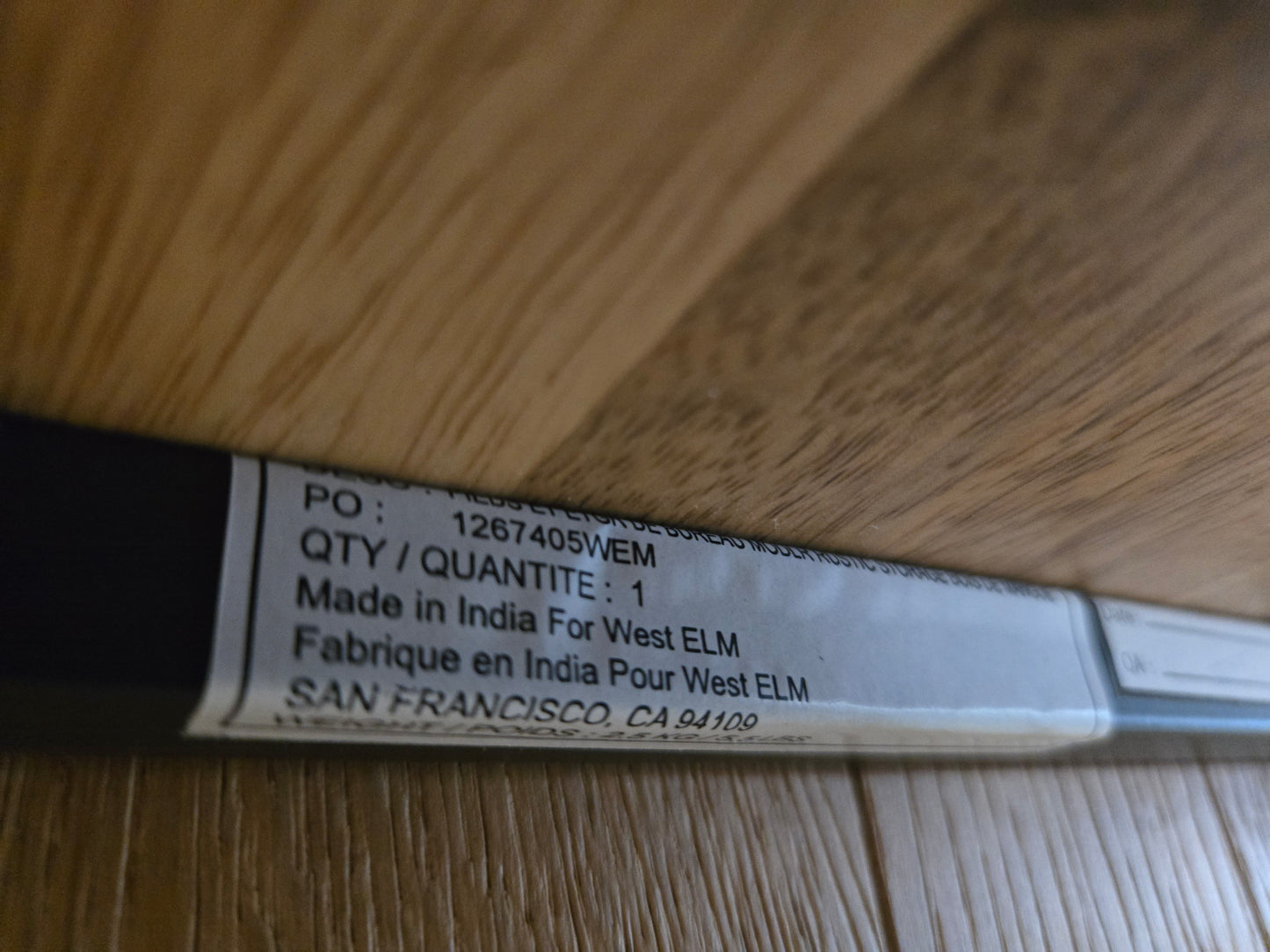 West Elm Industrial Modular 64-in Desk with File Cabinet