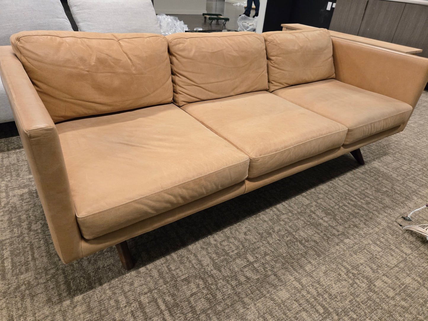 West Elm Brooklyn 81-in Sofa in Sienna Leather