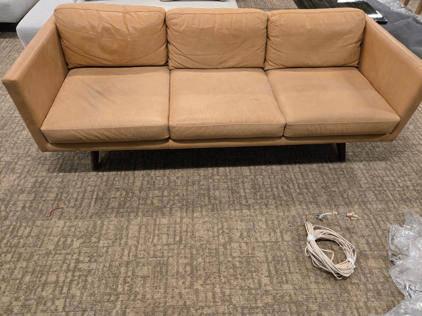 West Elm Brooklyn 81-in Sofa in Sienna Leather