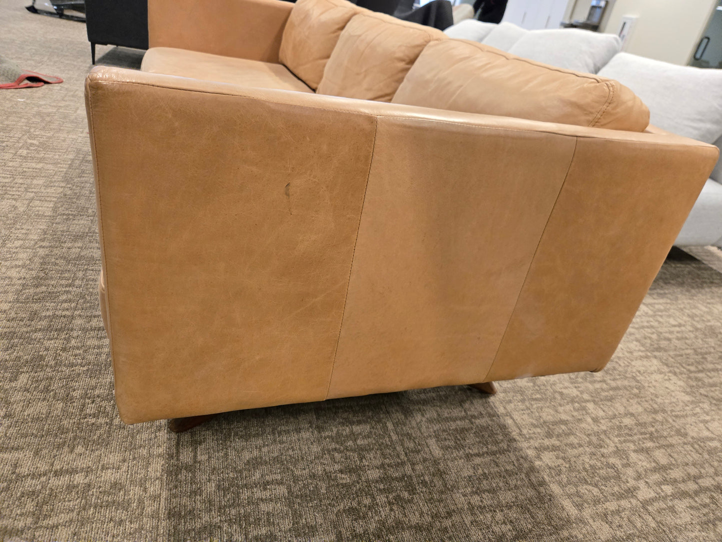 West Elm Brooklyn 81-in Sofa in Sienna Leather