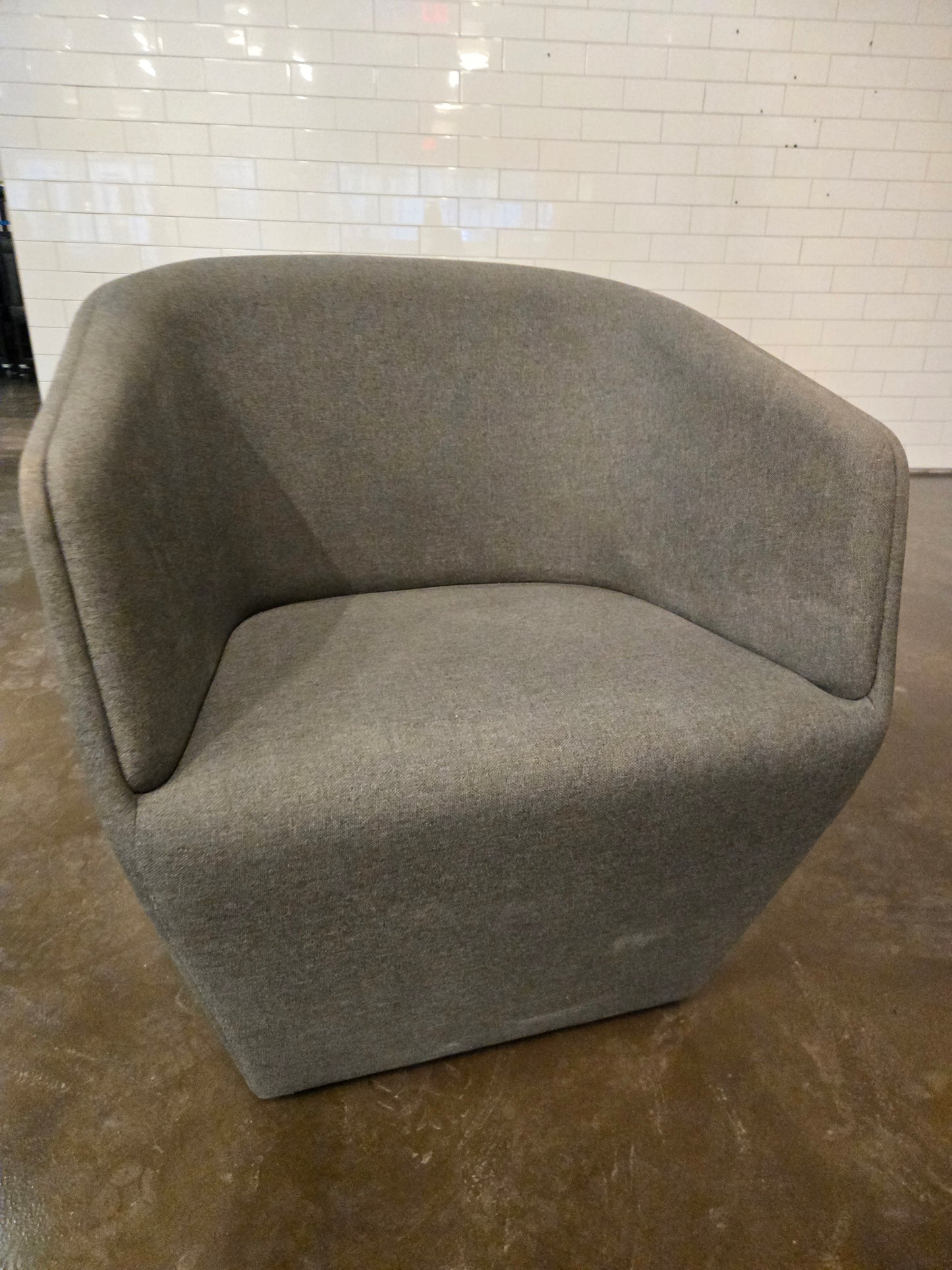 Poppin Pitch Club Chair in Grey
