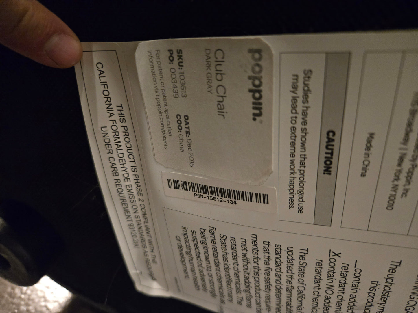 Poppin Pitch Club Chair in Grey