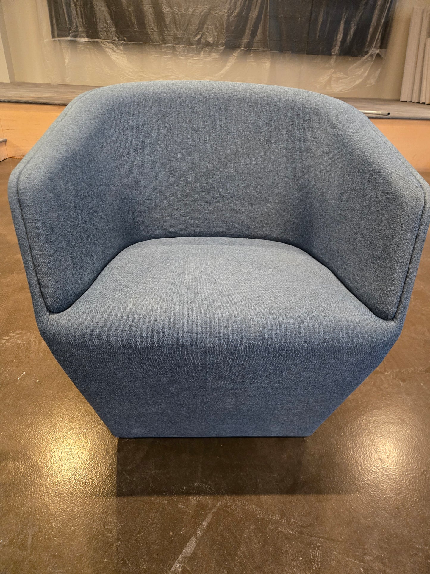 Poppin Pitch Club Chair in Blue