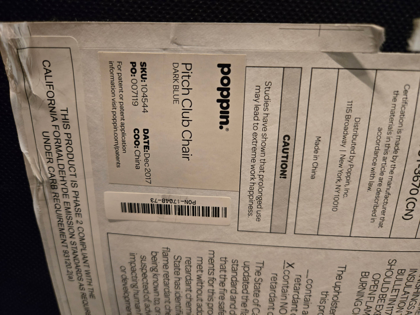 Poppin Pitch Club Chair in Blue