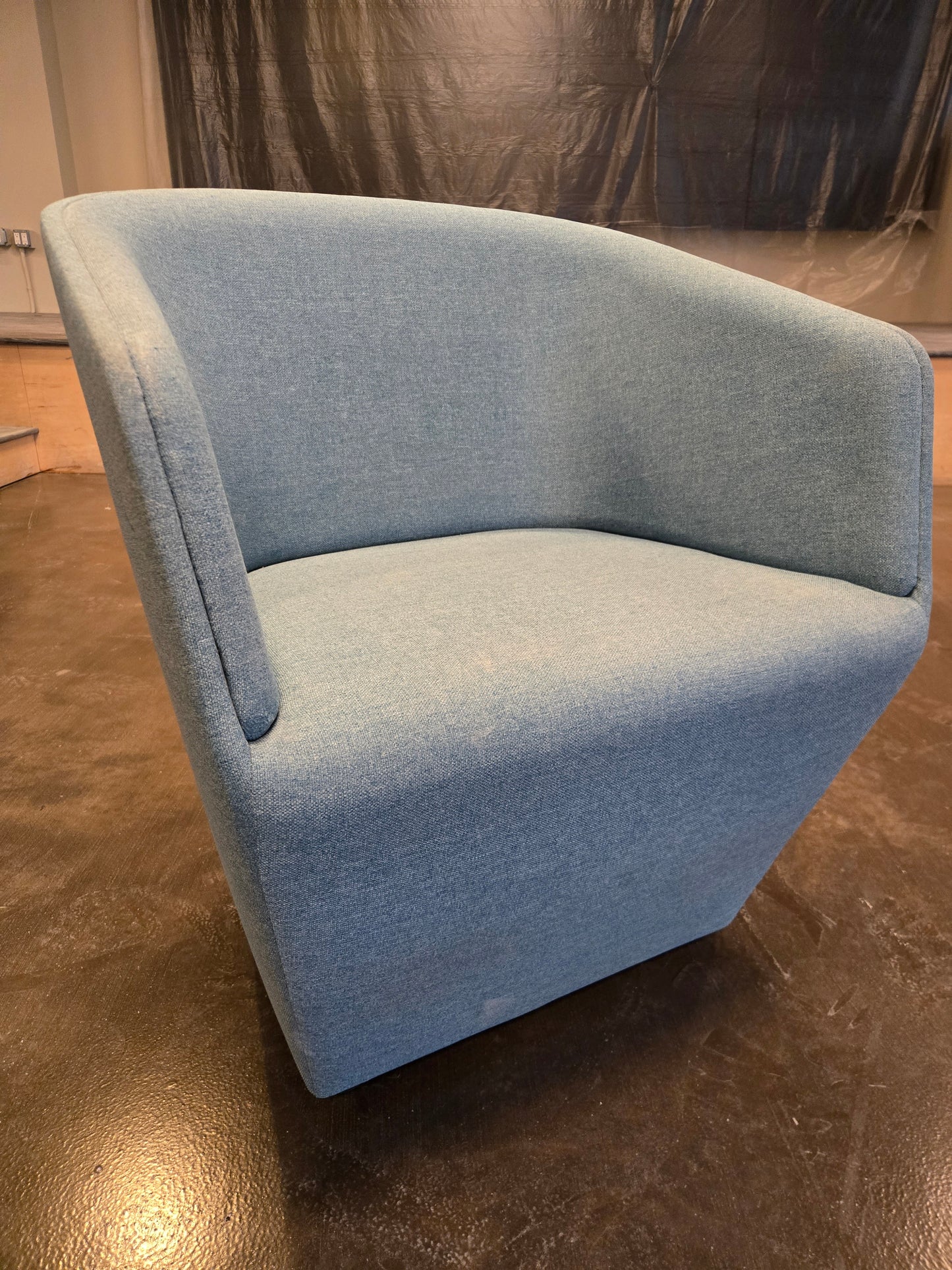 Poppin Pitch Club Chair in Teal