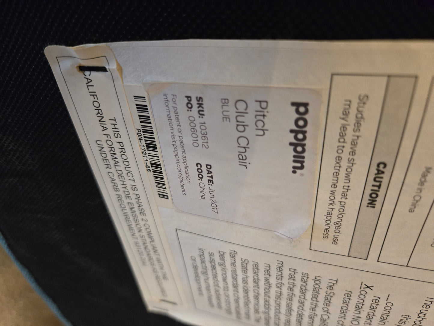 Poppin Pitch Club Chair in Teal