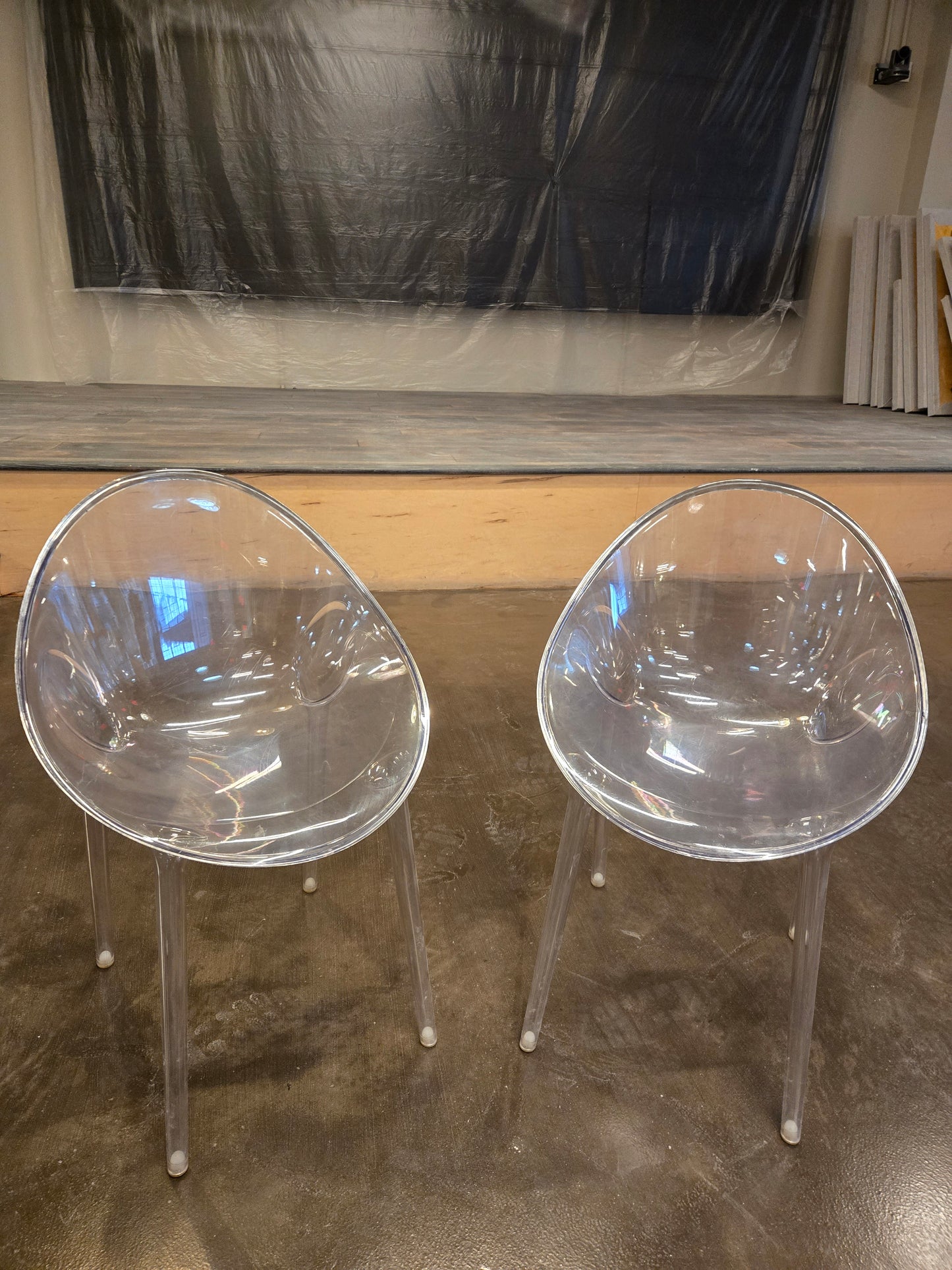 Kartell Mr. Impossible Side Chair in Clear Acrylic - A Pair