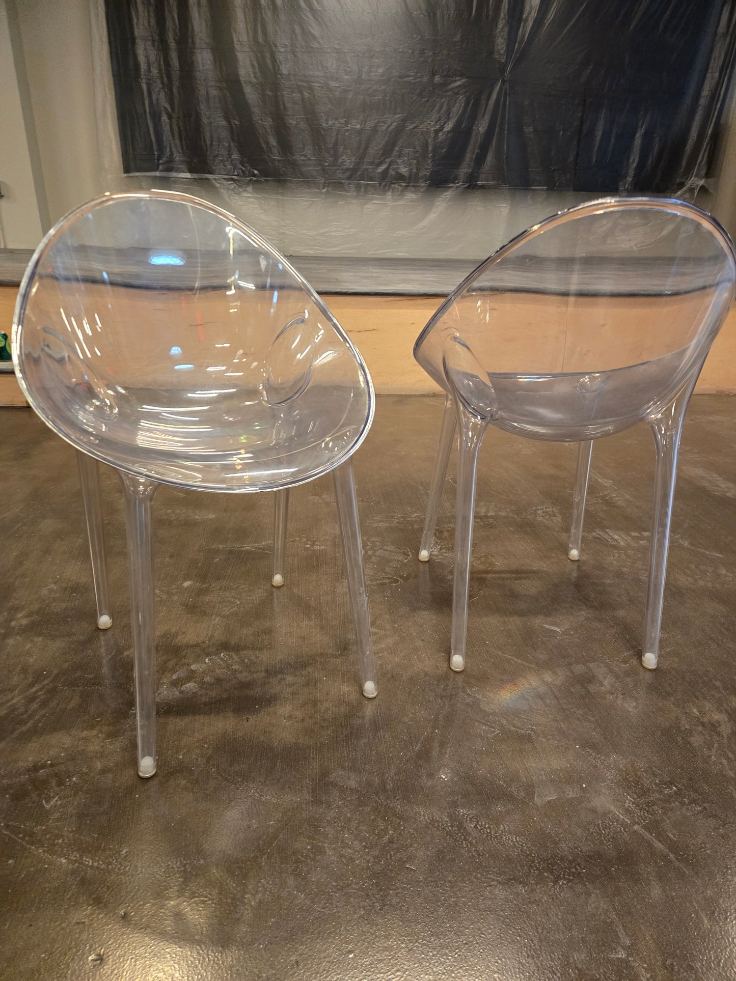 Kartell Mr. Impossible Side Chair in Clear Acrylic - A Pair