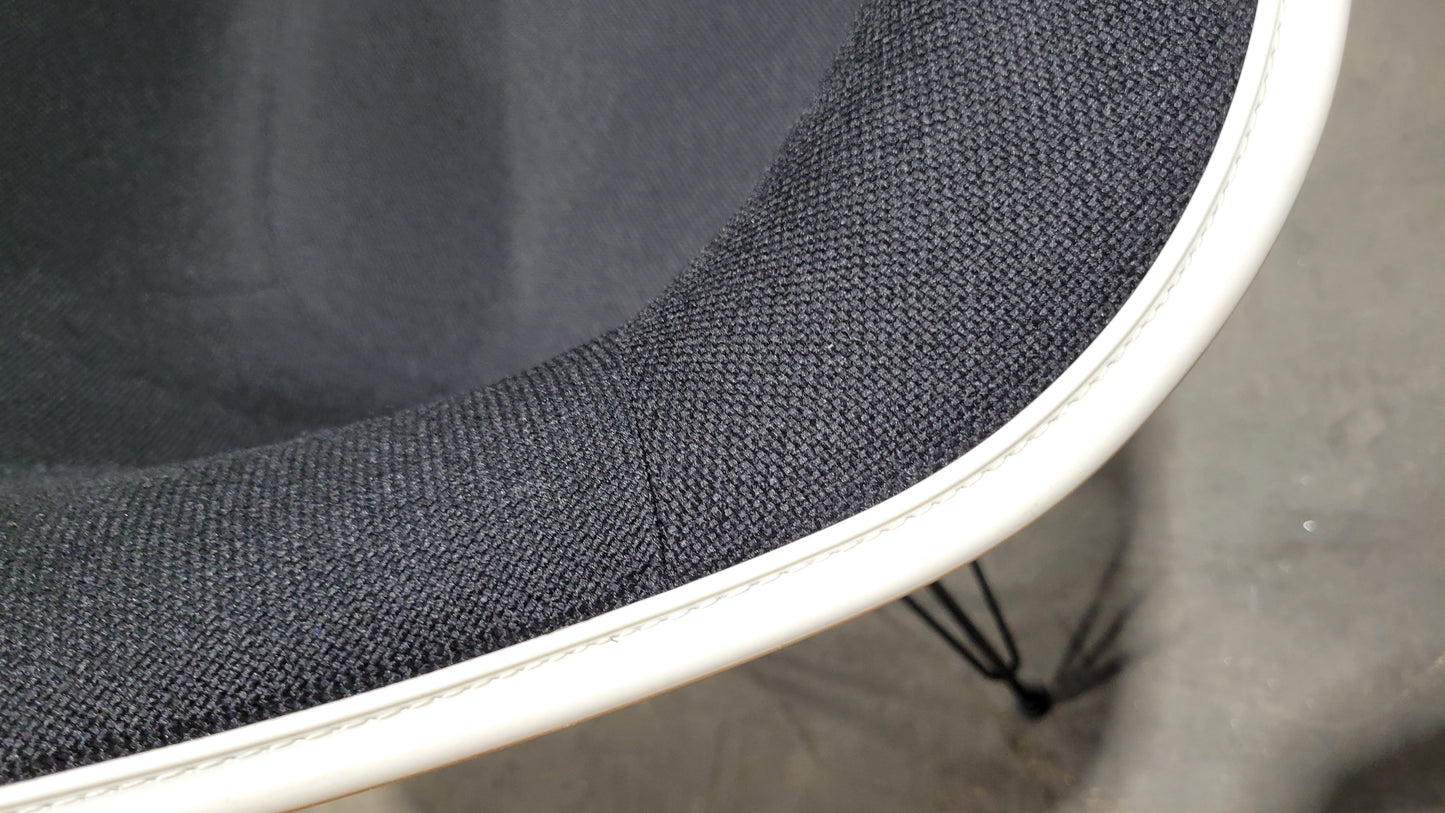 Herman Miller Eames Molded Armchair with Eiffel Legs in Black Fabric