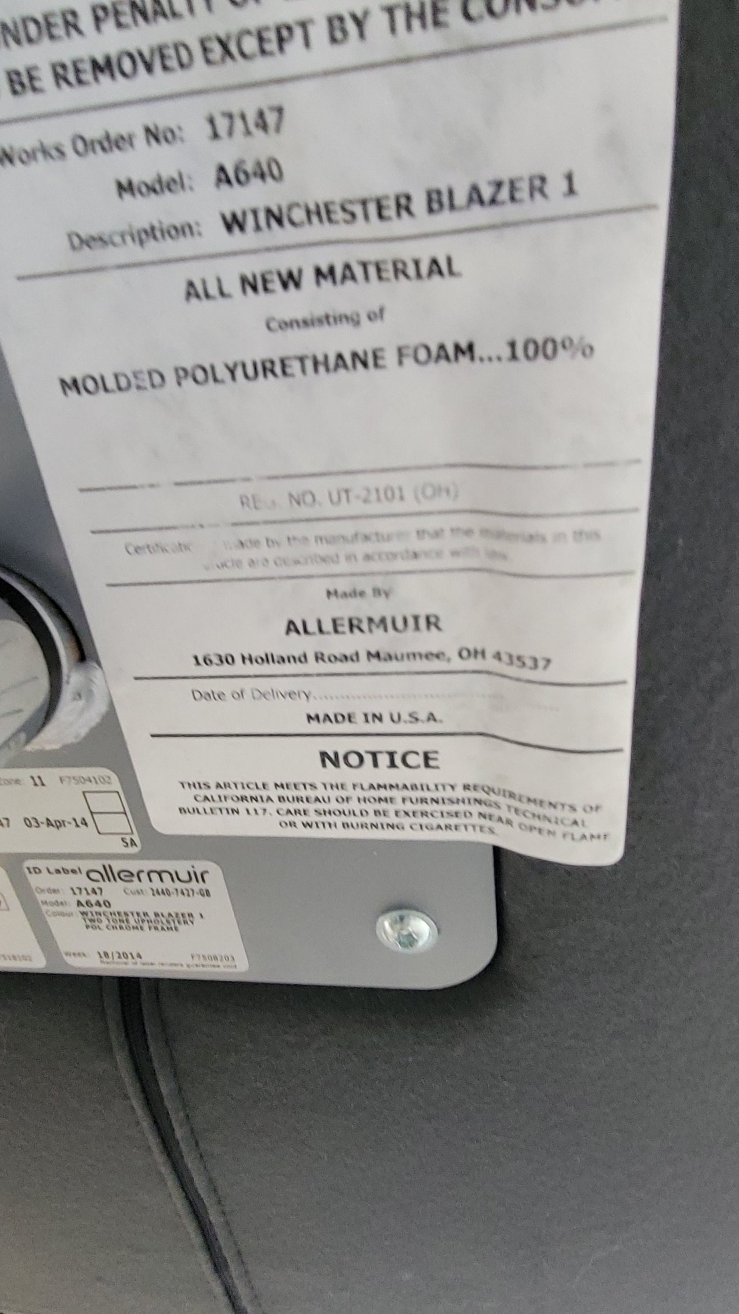 Allermuir Conic A640 Lounge Chair in Blue with Purple Seat Cushion