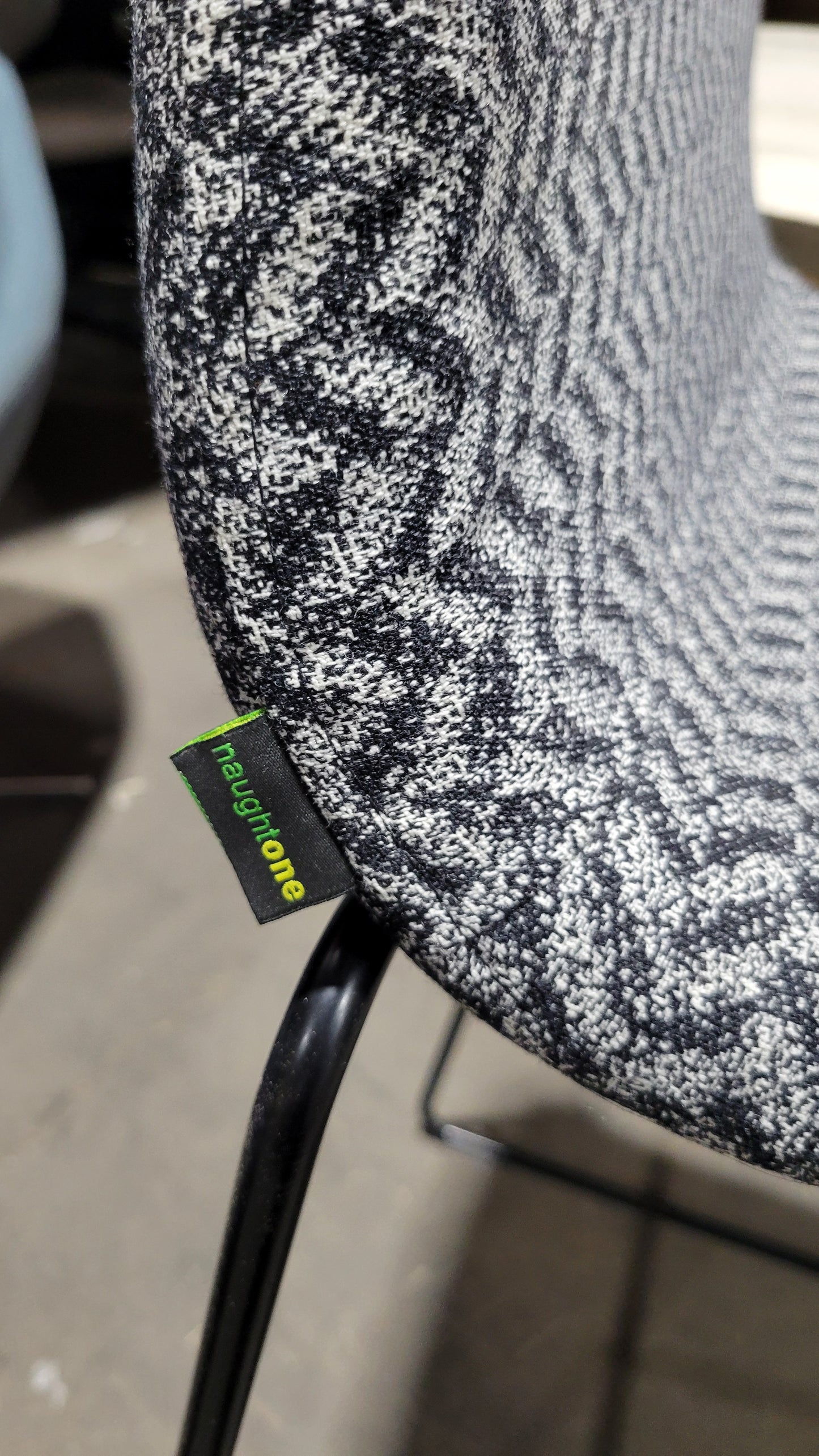 NaughtOne Polly Bar Height Stool in Black and White Pattern