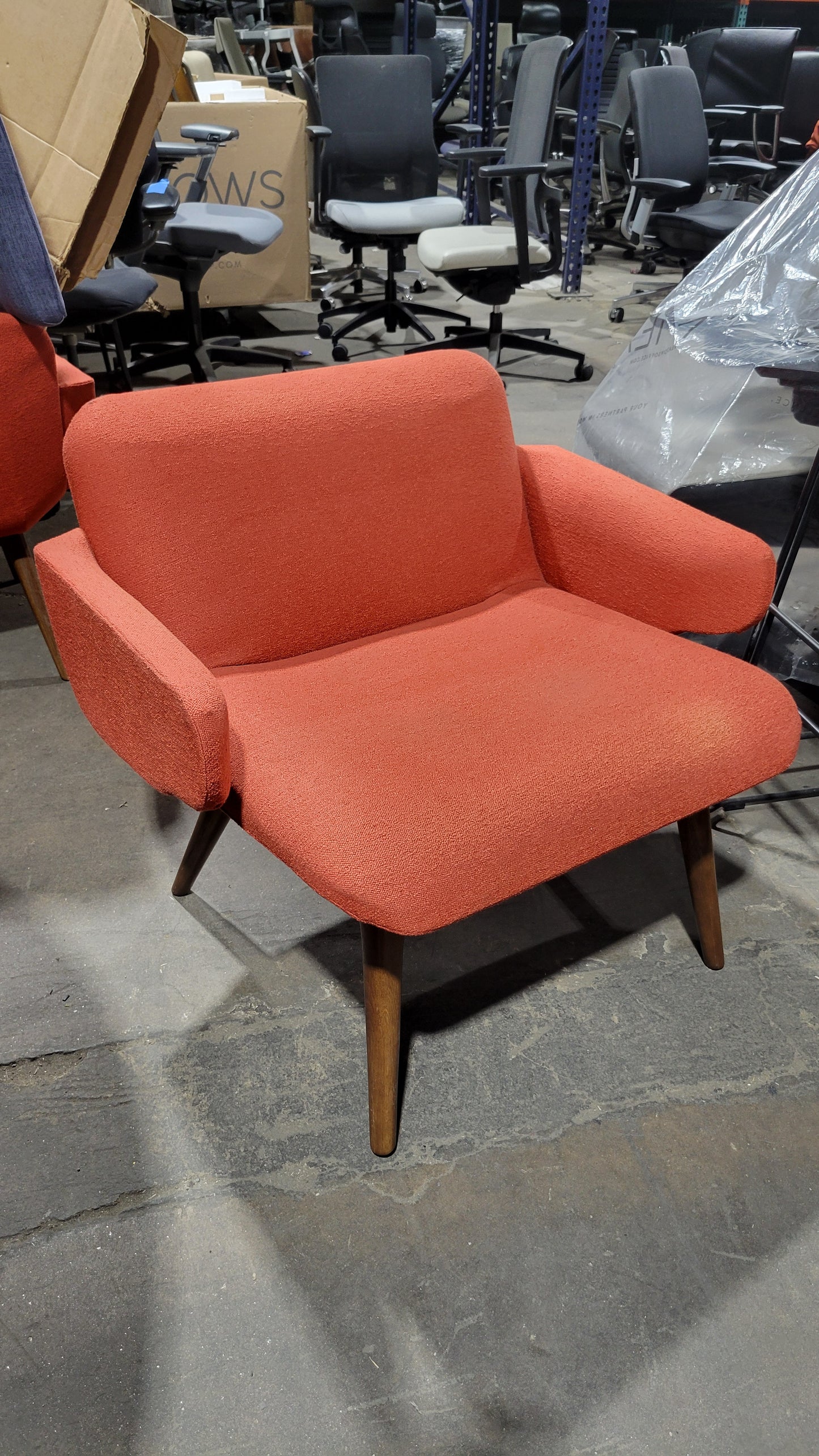 HBF Flock Lounge Chair in Red