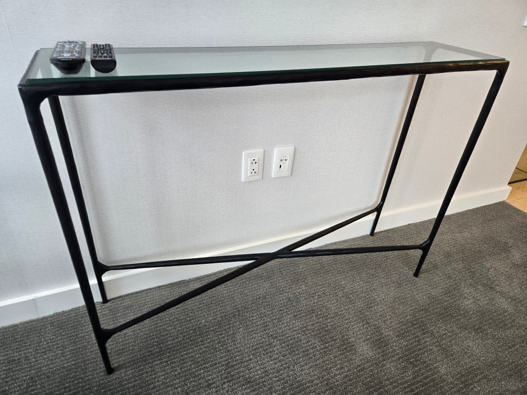 Restoration Hardware Thaddeus Glass Console