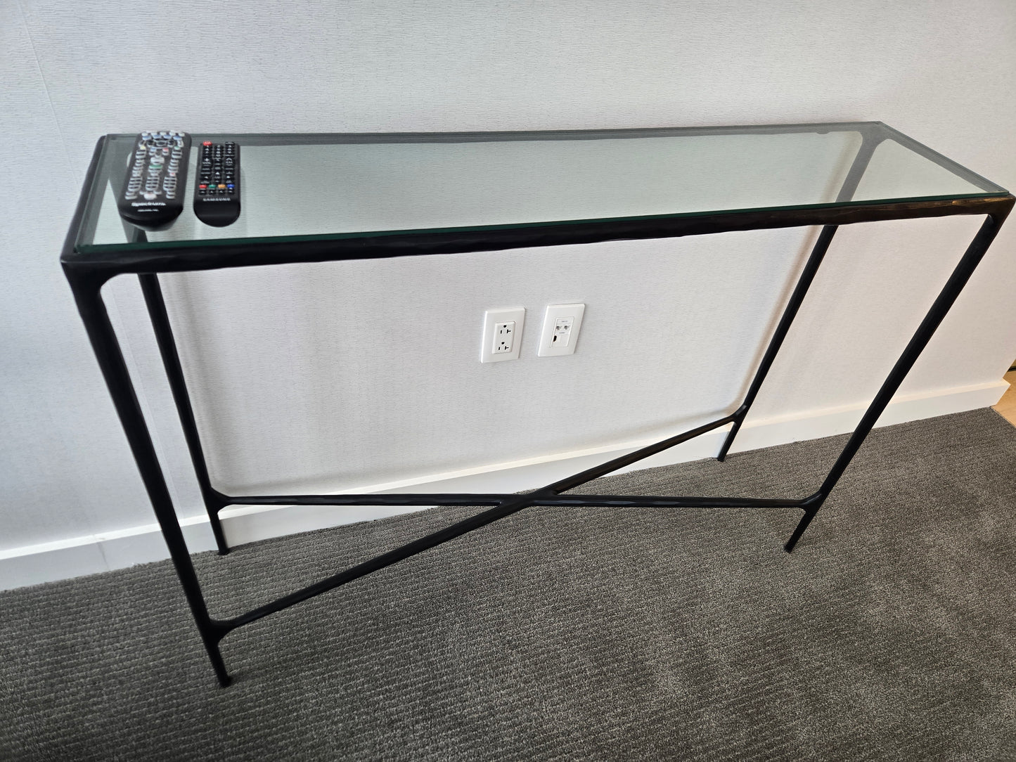 Restoration Hardware Thaddeus Glass Console