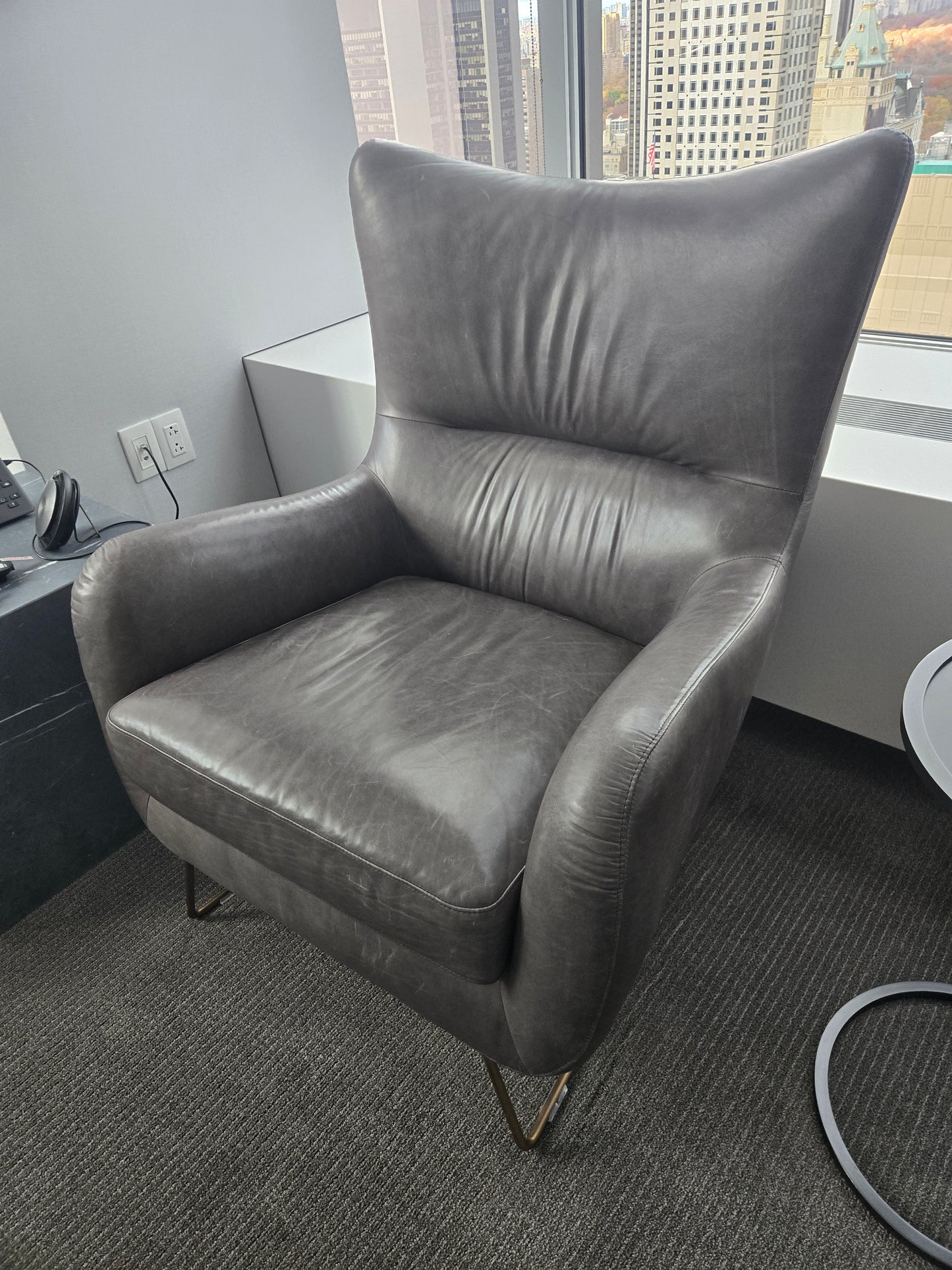 Restoration Hardware Liam Leather Lounge Chair