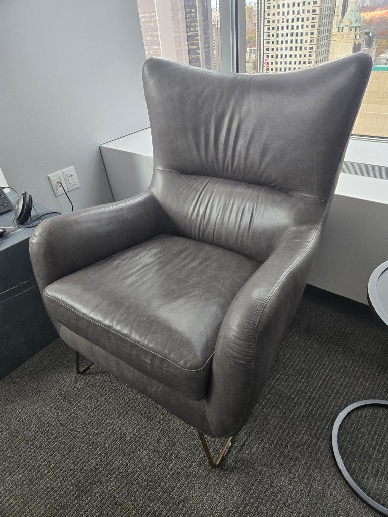 Restoration Hardware Liam Leather Lounge Chair