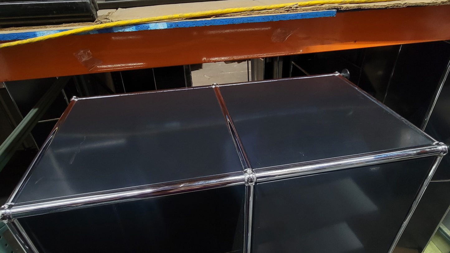 USM Haller 2x2 Cabinet / Dresser with 2 Shelves and 2 Drawers in Black