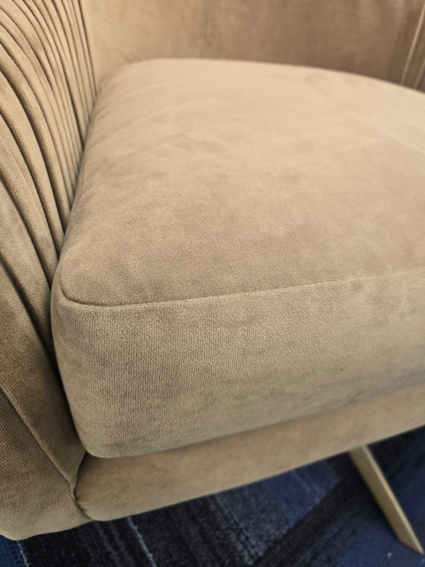 West Elm Roar & Rabbit Swivel Lounge Chair in Pleated Mustard Velour