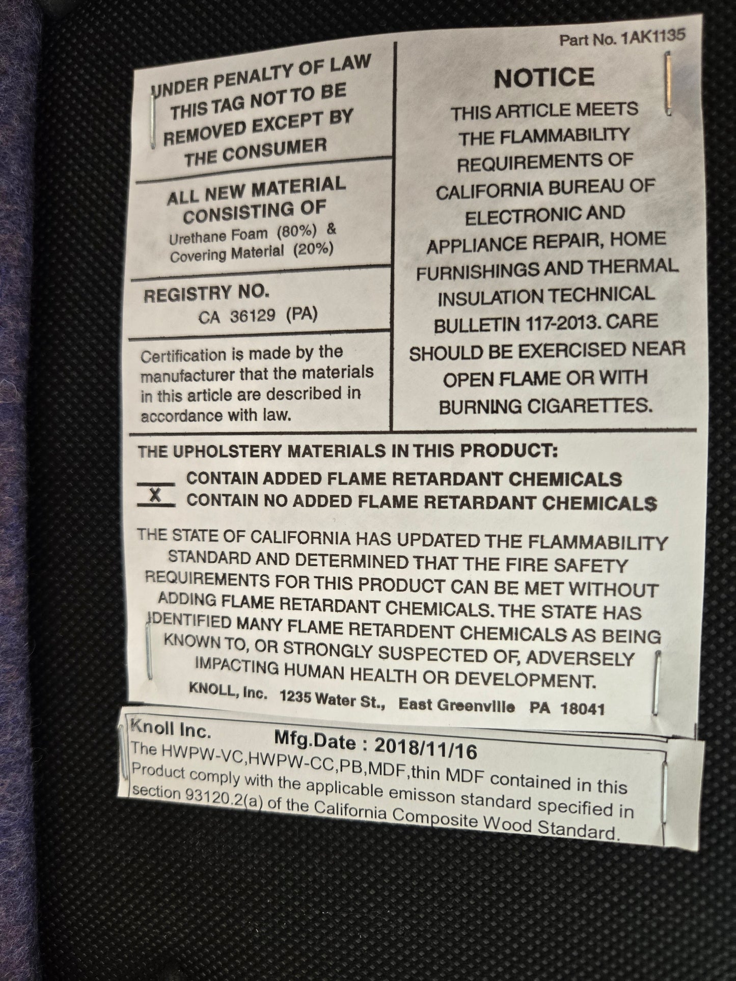 Knoll Saarinen Executive Armchair with Wood Legs and Two-Tone Blue Fabric