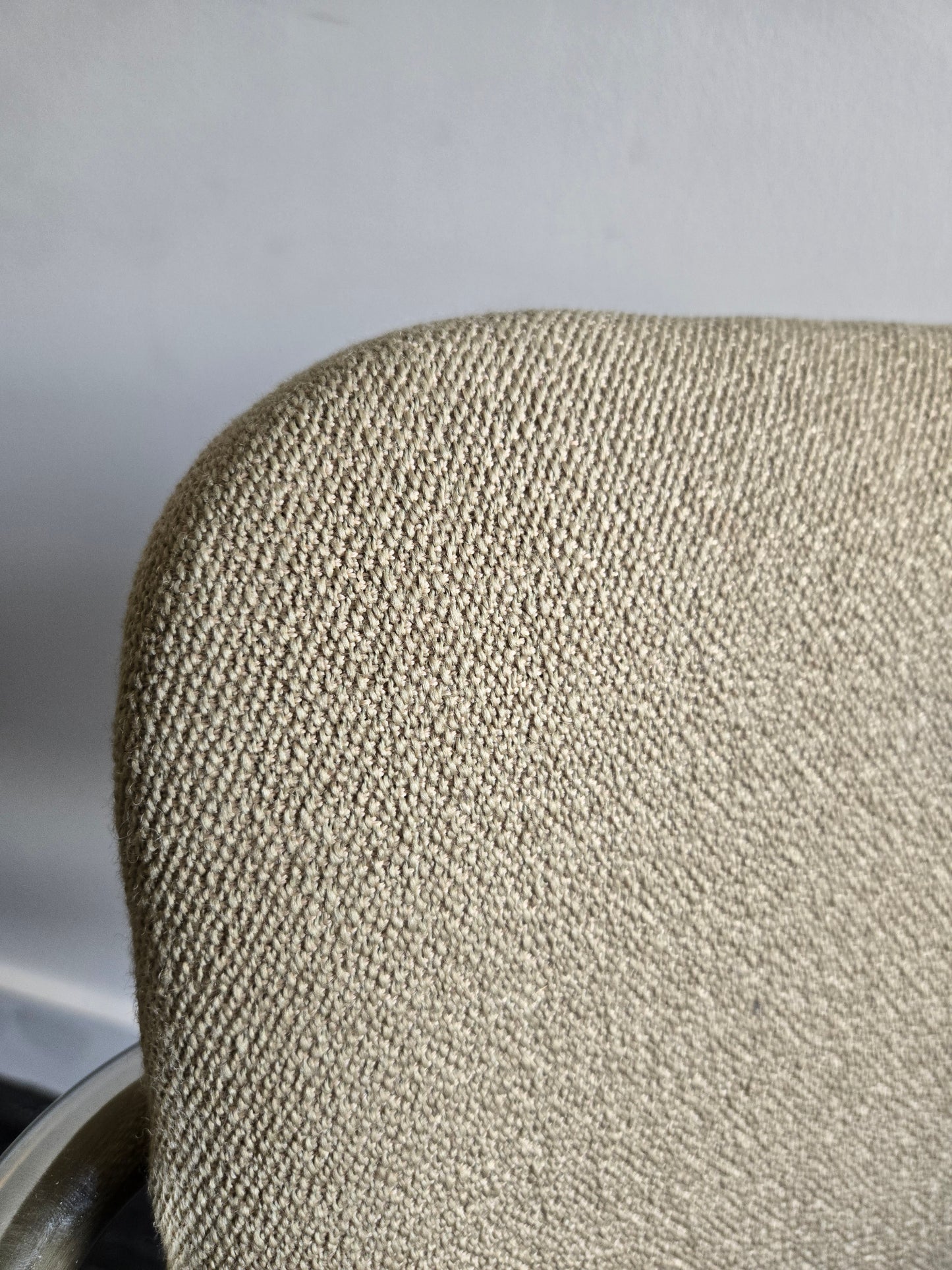 Knoll Cesca Upholstered Side Armchair with Blue Seat and Beige Back