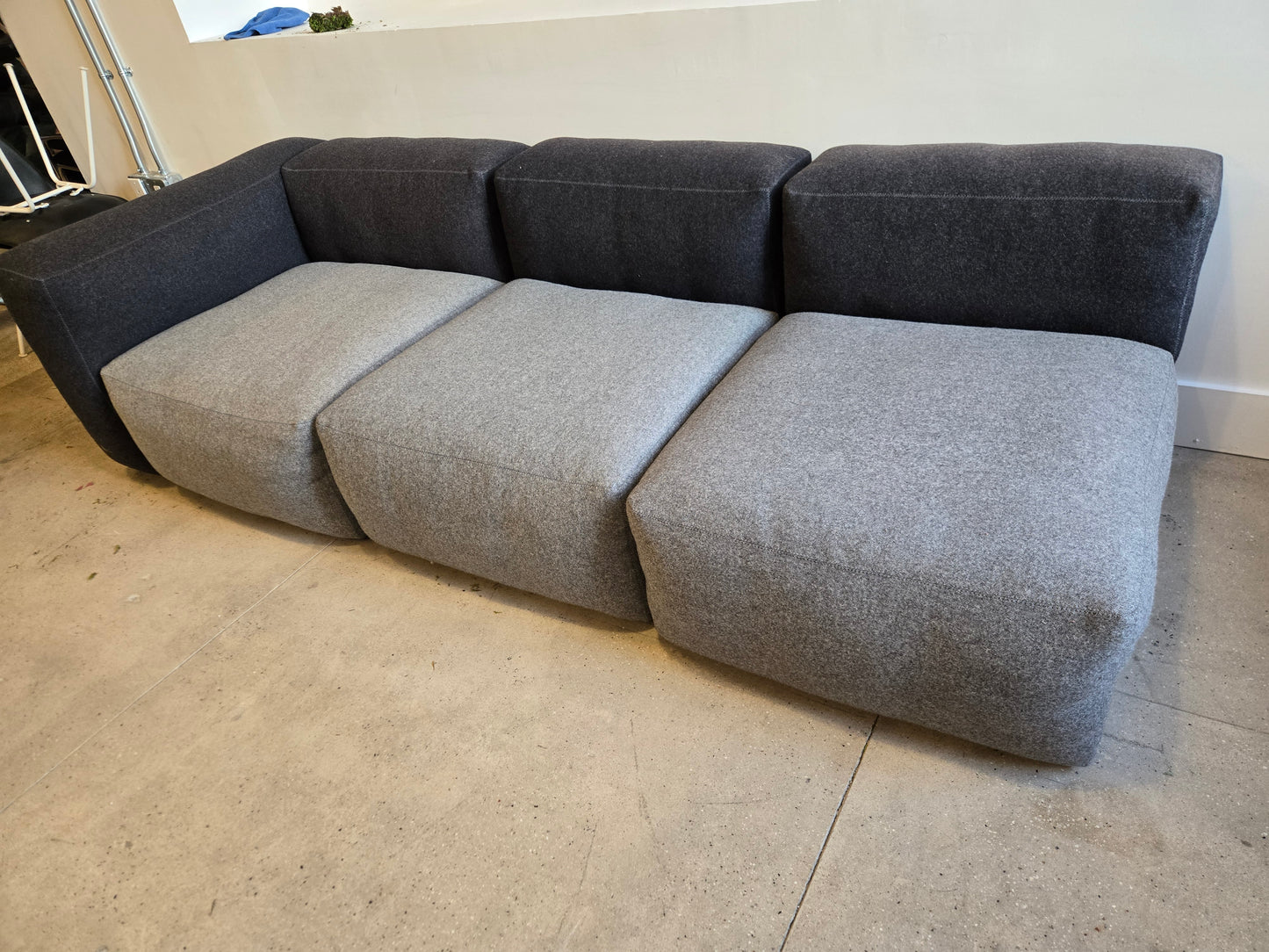 HAY Mags Soft 3-Piece Sectional Sofa in Light-Dark Grey