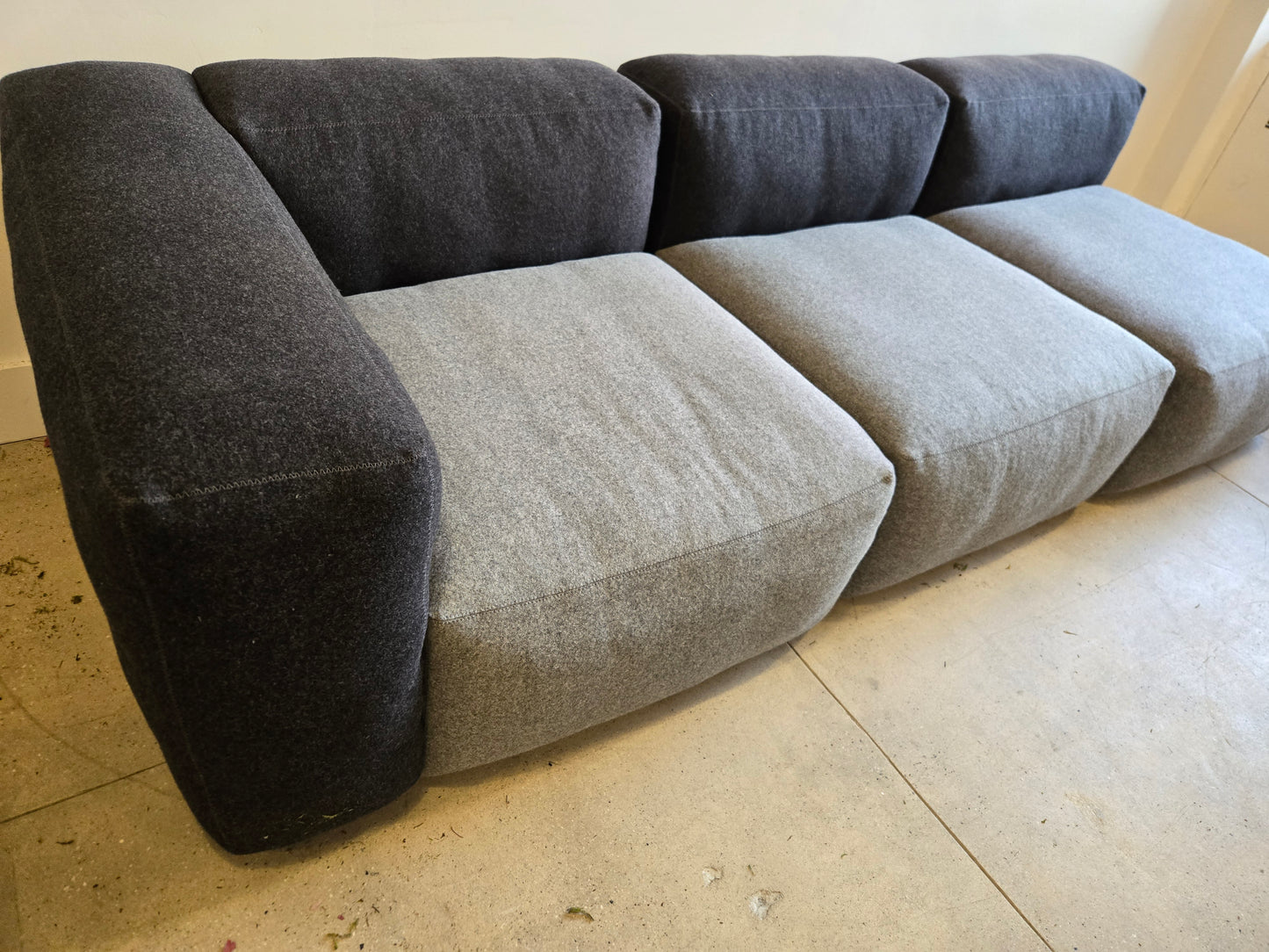 HAY Mags Soft 3-Piece Sectional Sofa in Light-Dark Grey