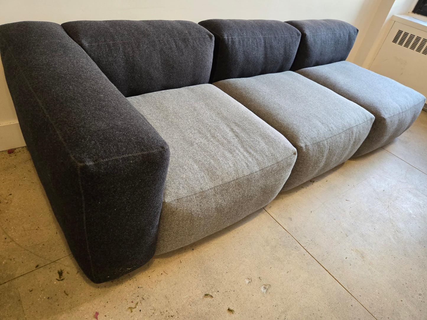 HAY Mags Soft 3-Piece Sectional Sofa in Light-Dark Grey