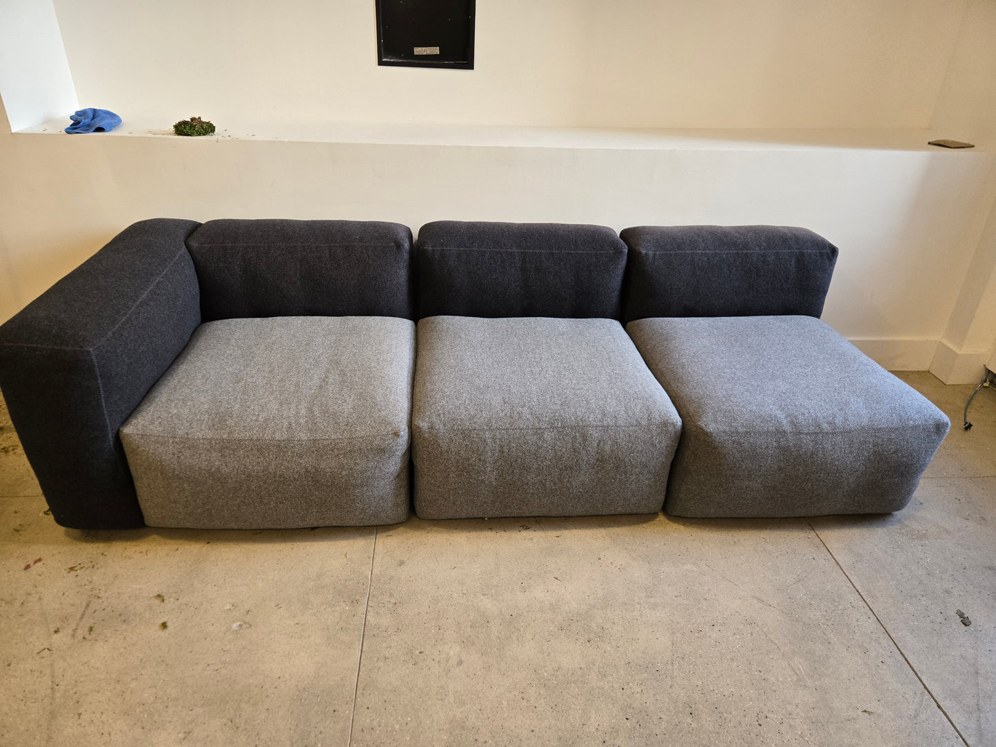 HAY Mags Soft 3-Piece Sectional Sofa in Light-Dark Grey