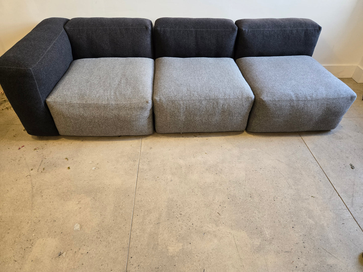 HAY Mags Soft 3-Piece Sectional Sofa in Light-Dark Grey