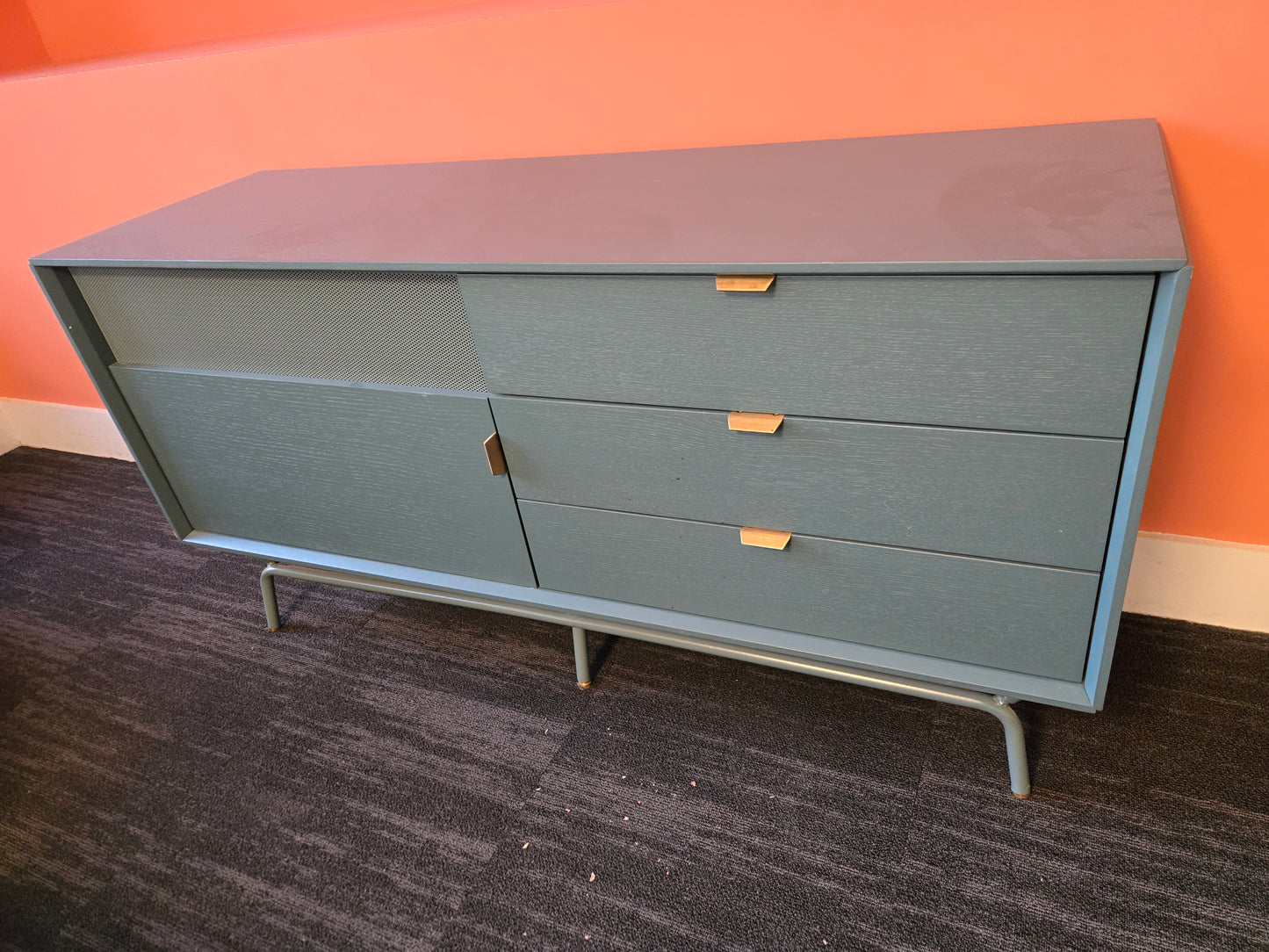 Blu Dot Dang 1Door-3Drawer Console in Teal
