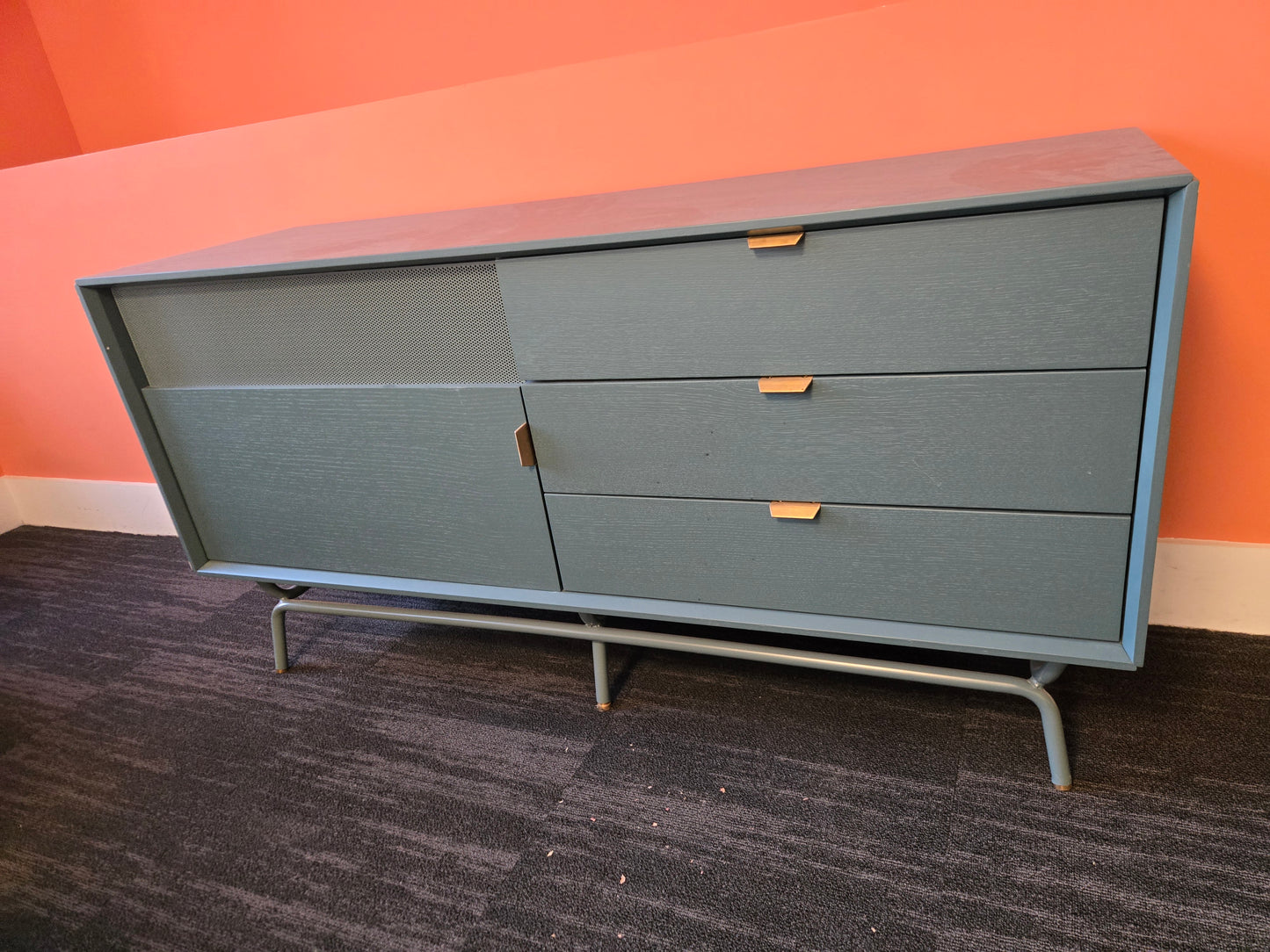 Blu Dot Dang 1Door-3Drawer Console in Teal